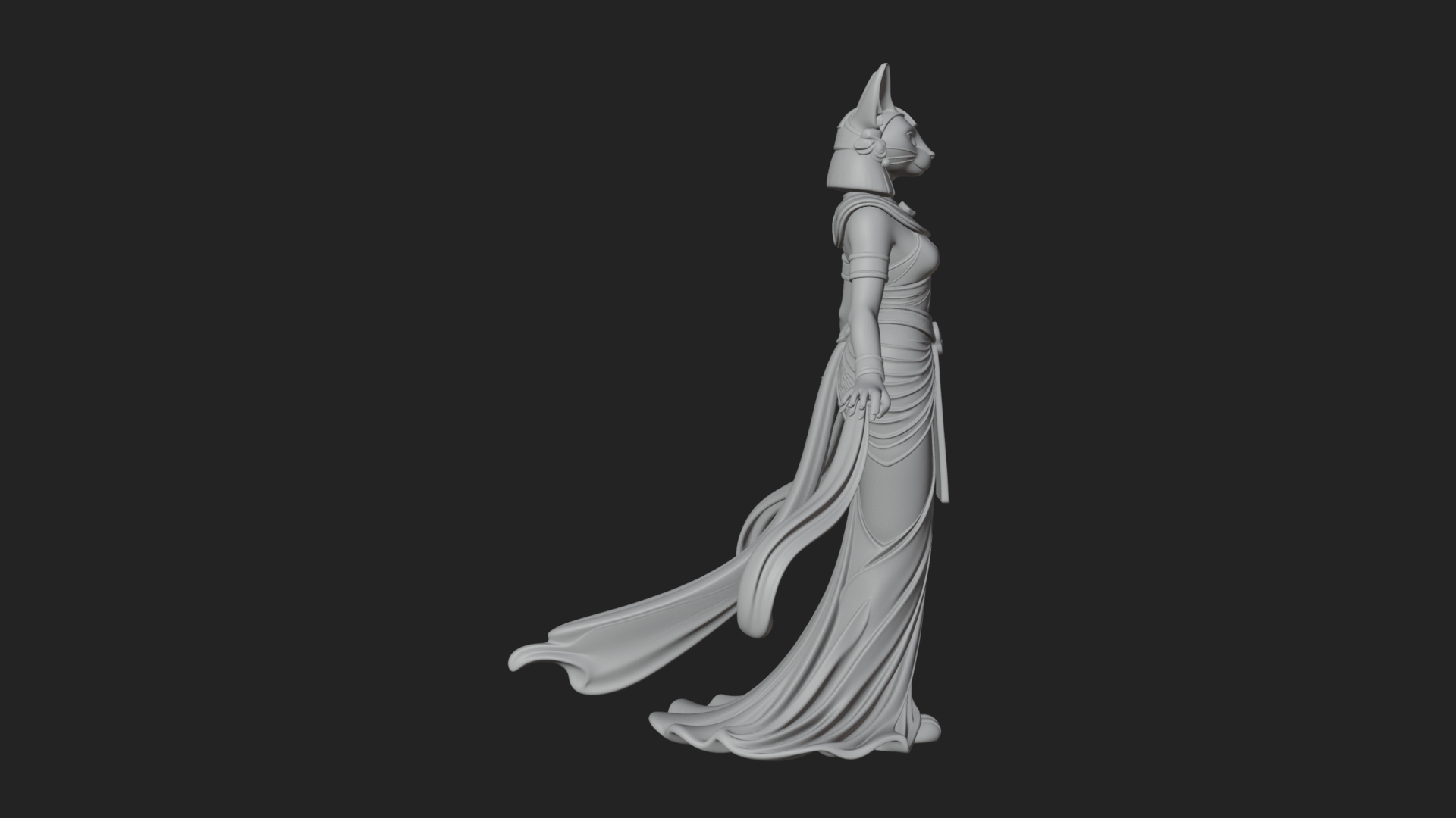 Bastet Cat Goddess Statue Design 2 3D Print Model 3D Model