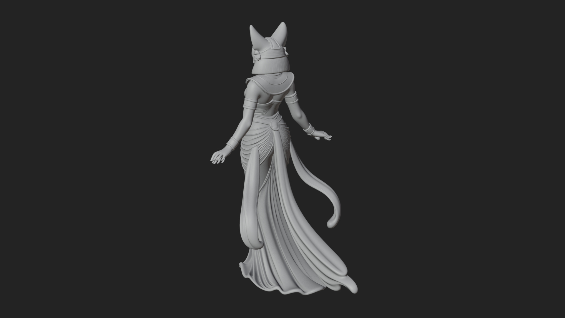 Bastet Cat Goddess Statue Design 2 3D Print Model 3D Model
