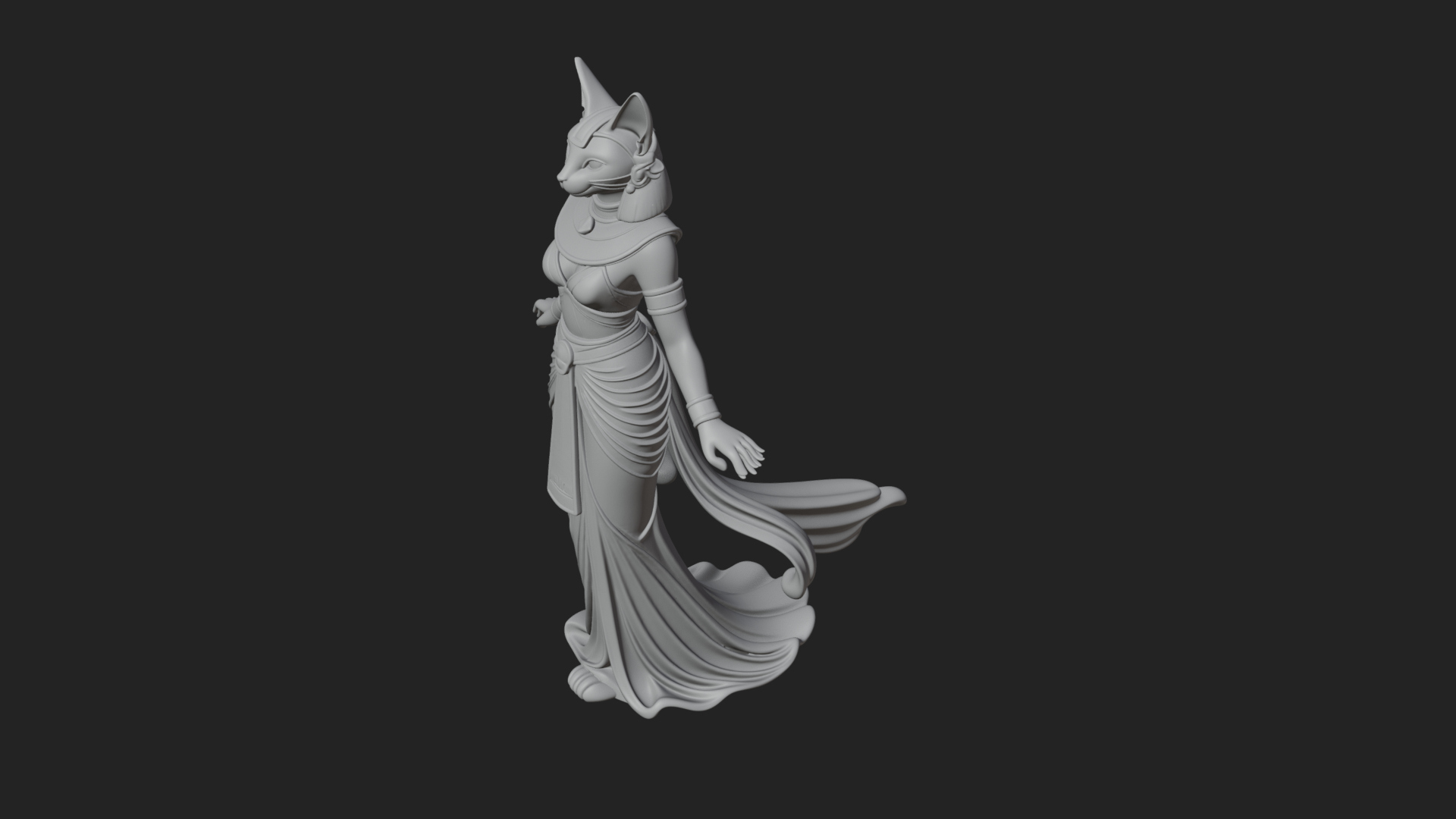 Bastet Cat Goddess Statue Design 2 3D Print Model 3D Model