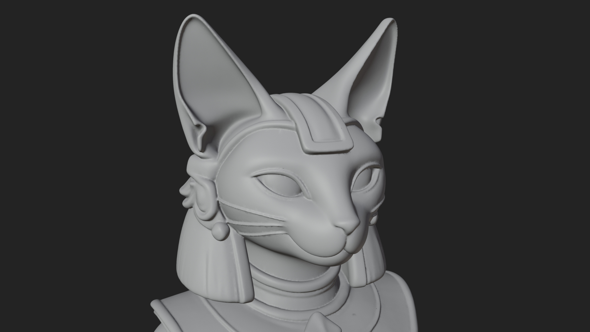 Bastet Cat Goddess Statue Design 2 3D Print Model 3D Model