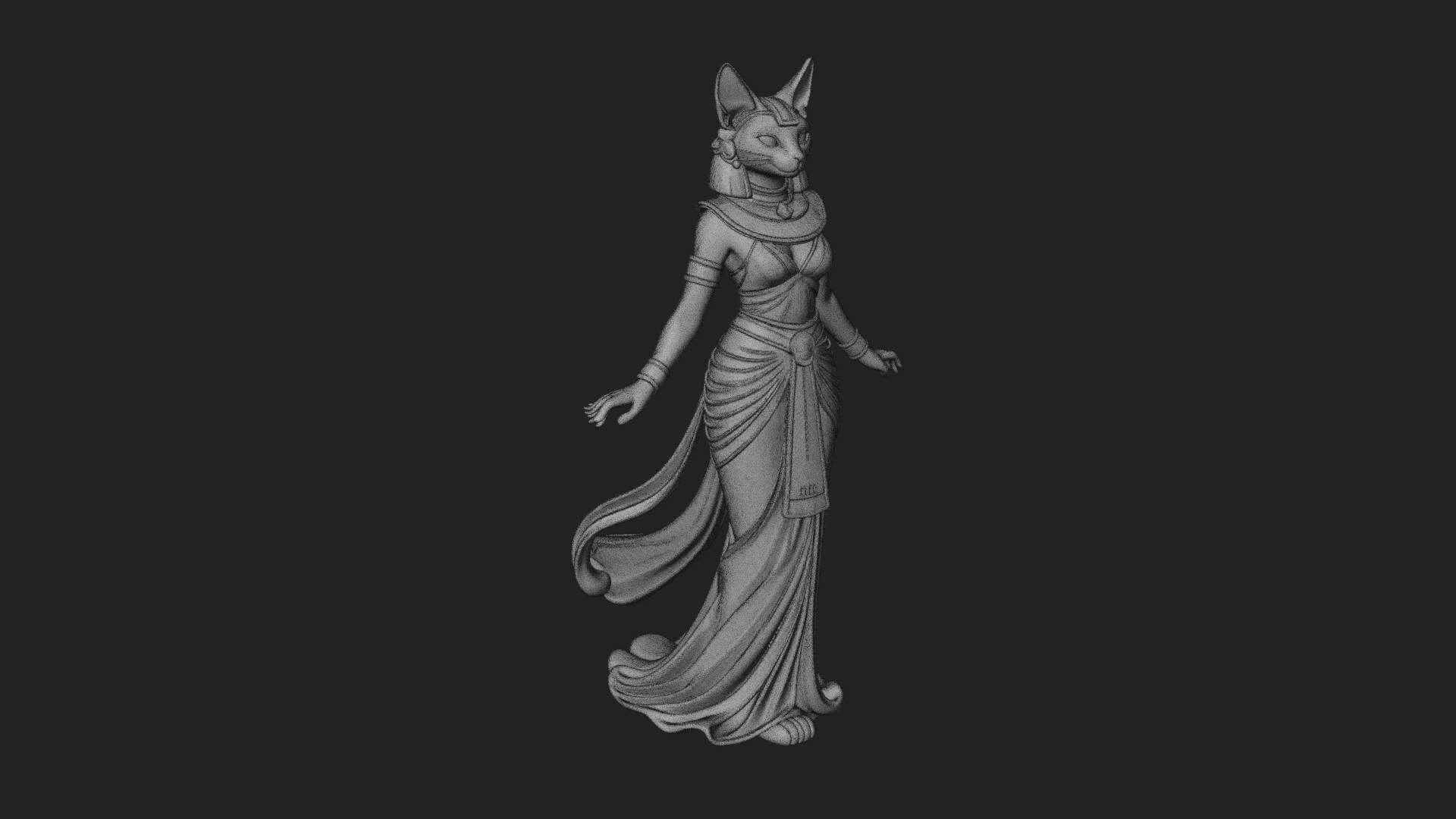 Bastet Cat Goddess Statue Design 2 3D Print Model 3D Model