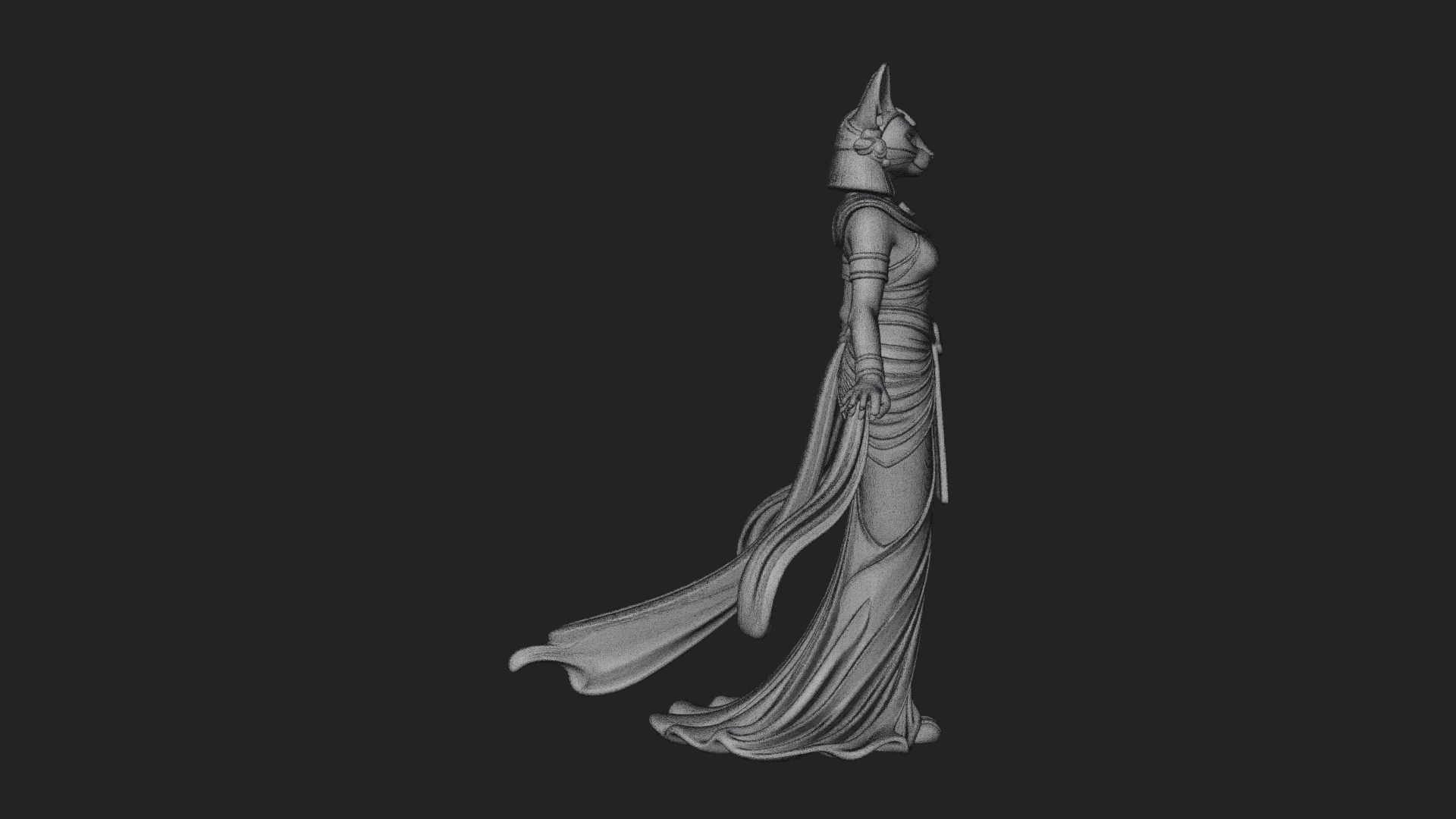 Bastet Cat Goddess Statue Design 2 3D Print Model 3D Model