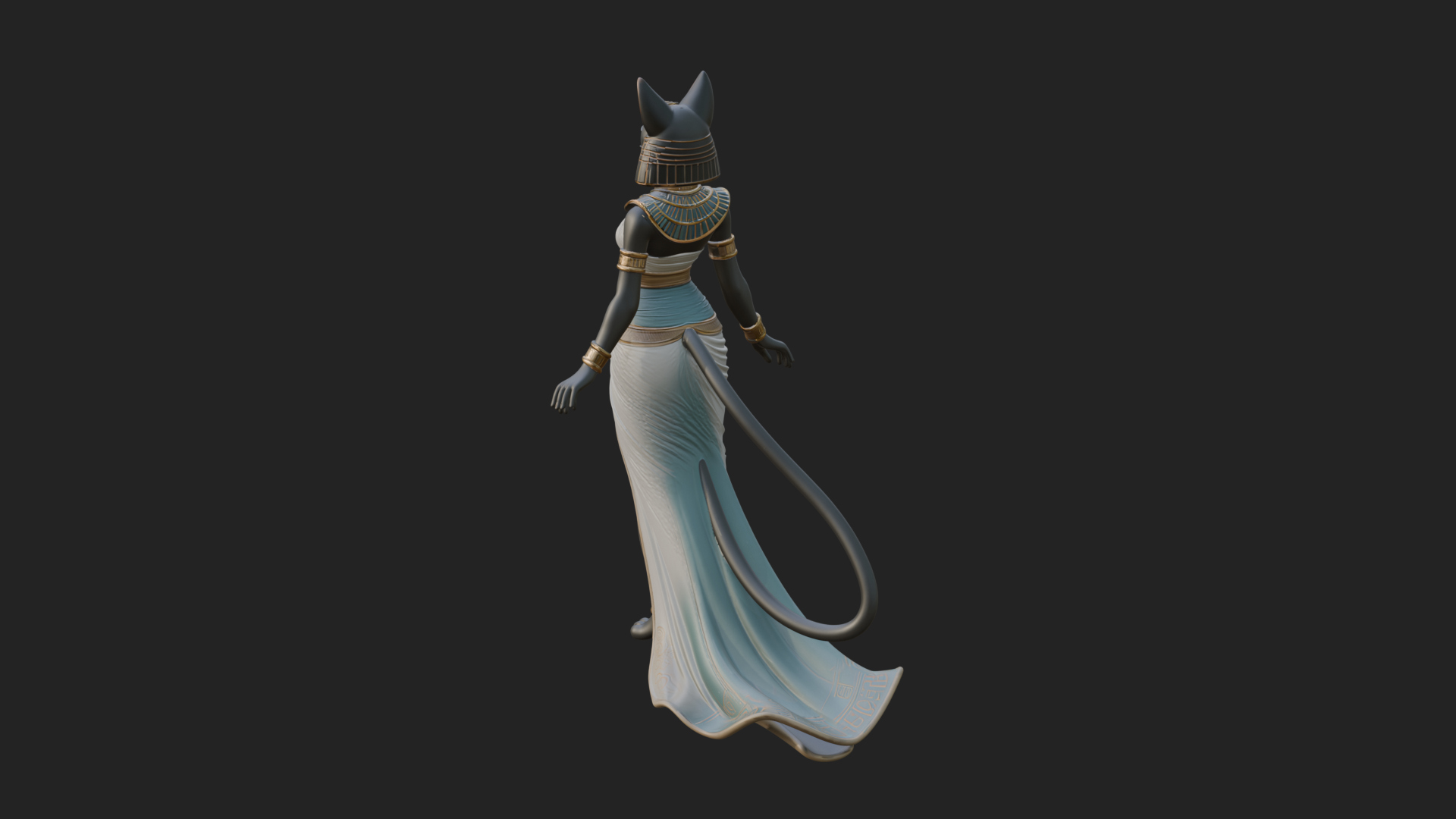 Bastet Cat Goddess Statue Design 3 3D Print Model 3D Model