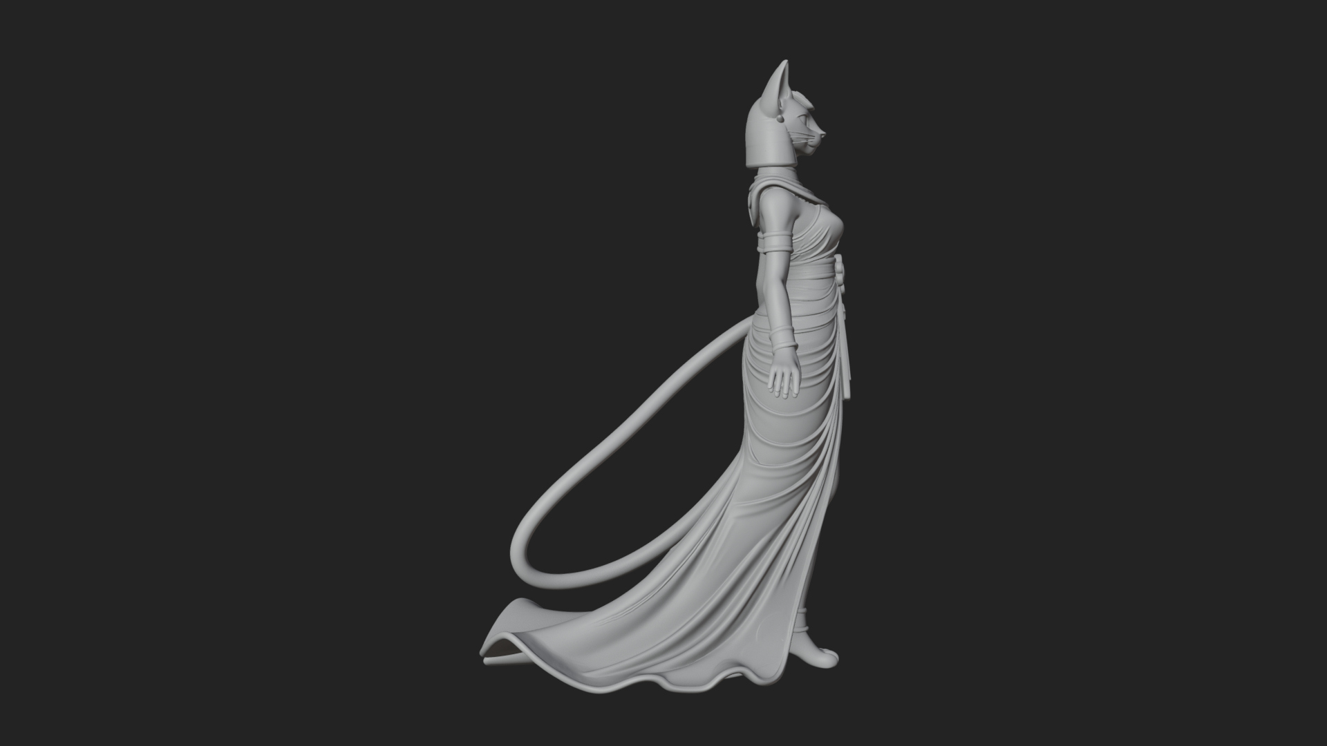 Bastet Cat Goddess Statue Design 3 3D Print Model 3D Model