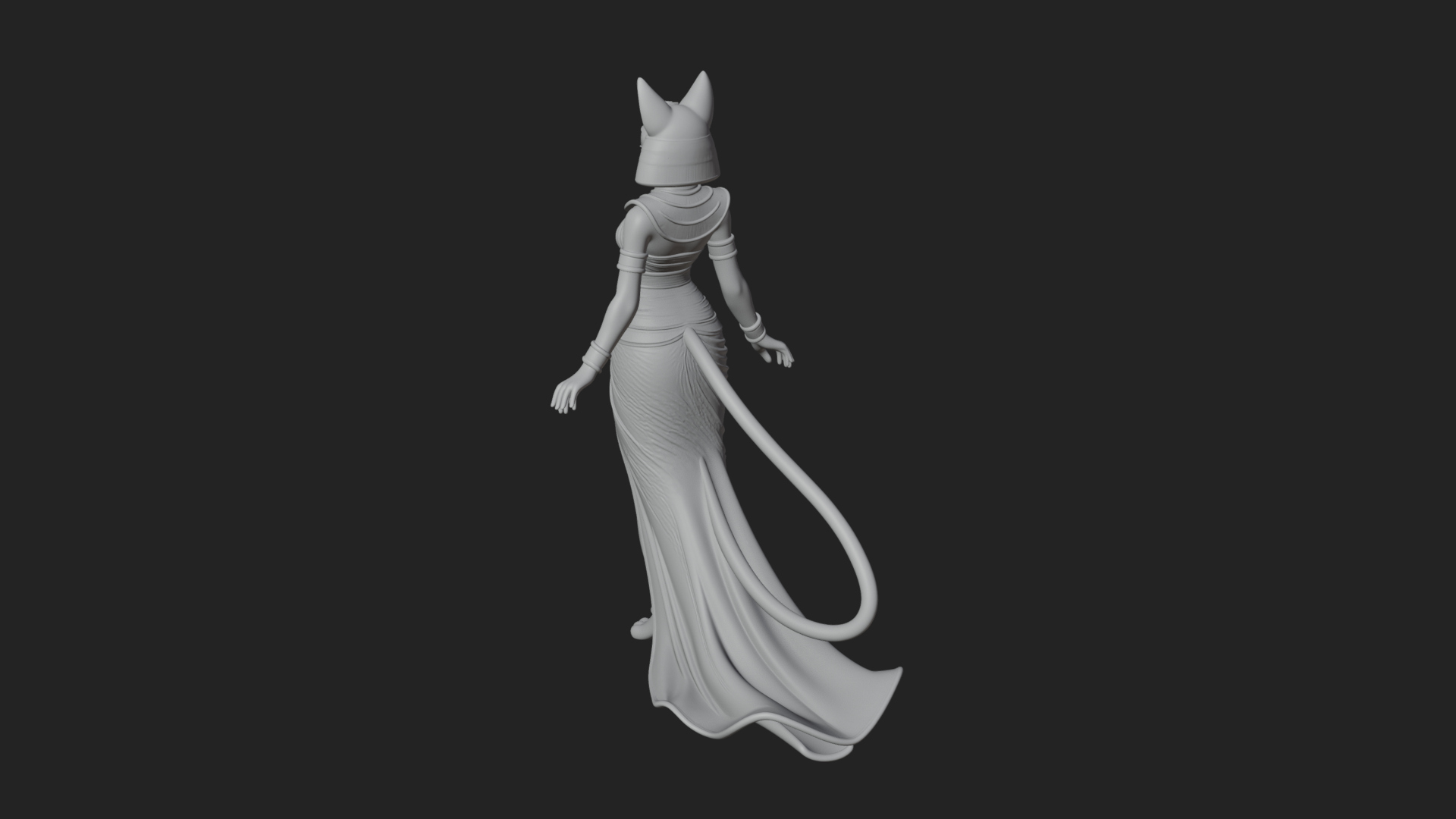 Bastet Cat Goddess Statue Design 3 3D Print Model 3D Model