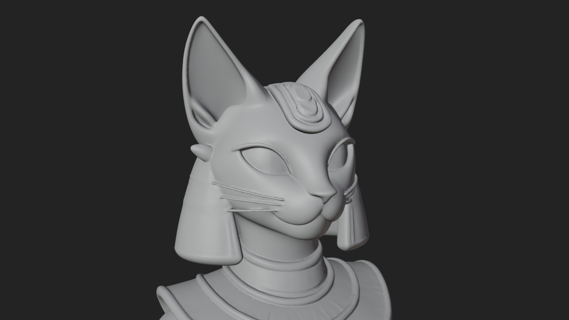 Bastet Cat Goddess Statue Design 3 3D Print Model 3D Model