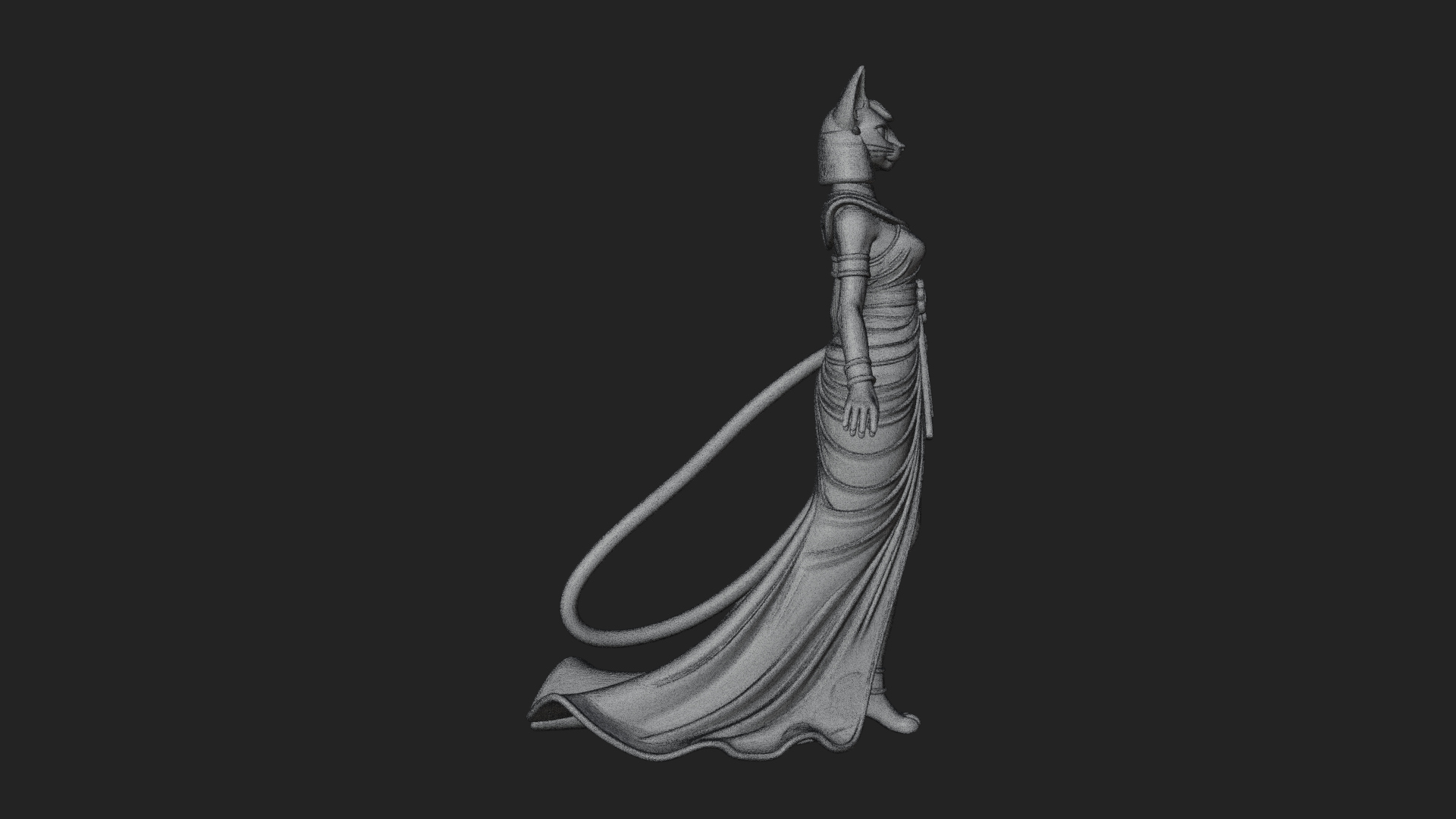 Bastet Cat Goddess Statue Design 3 3D Print Model 3D Model
