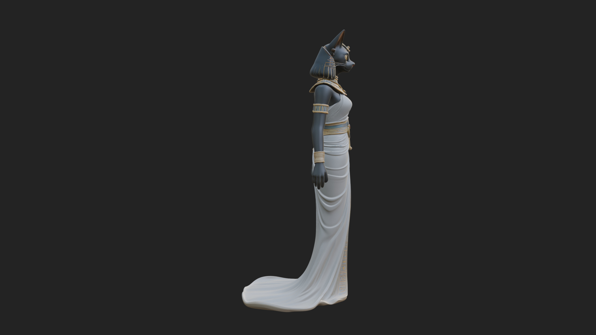 Bastet Cat Goddess Statue Design 4 3D Print Model 3D Model