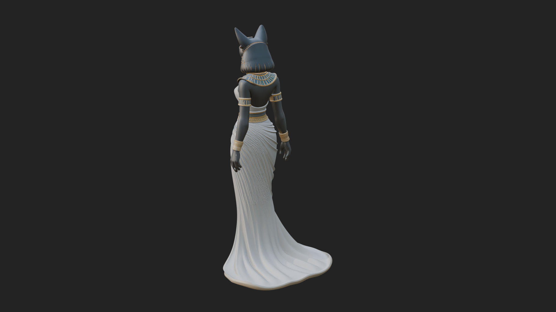 Bastet Cat Goddess Statue Design 4 3D Print Model 3D Model