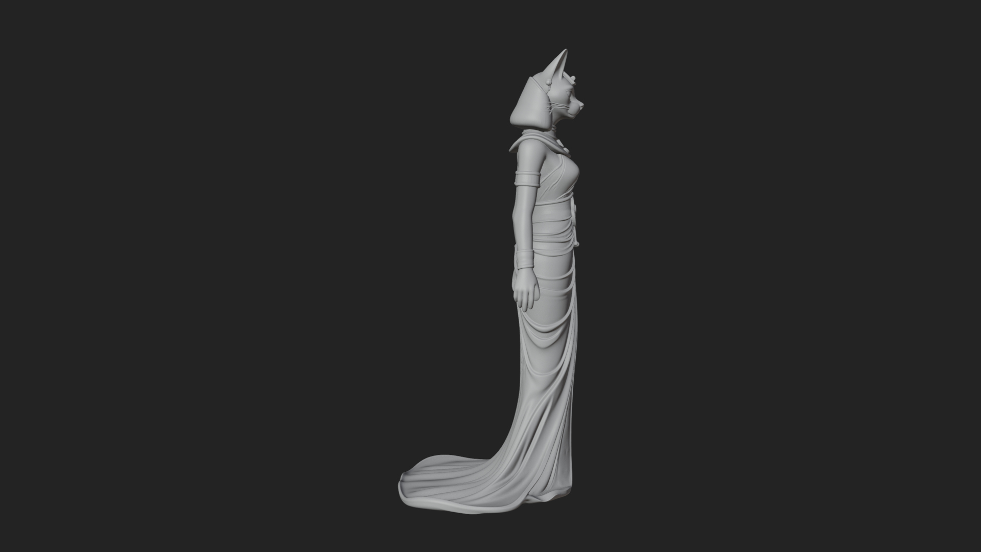 Bastet Cat Goddess Statue Design 4 3D Print Model 3D Model