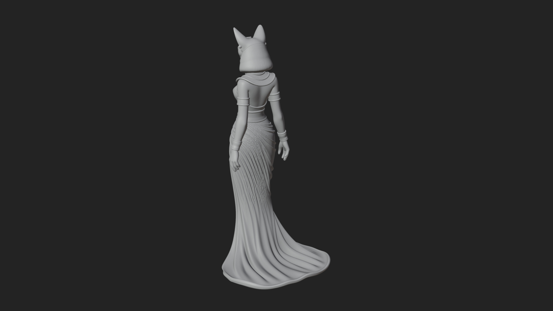 Bastet Cat Goddess Statue Design 4 3D Print Model 3D Model