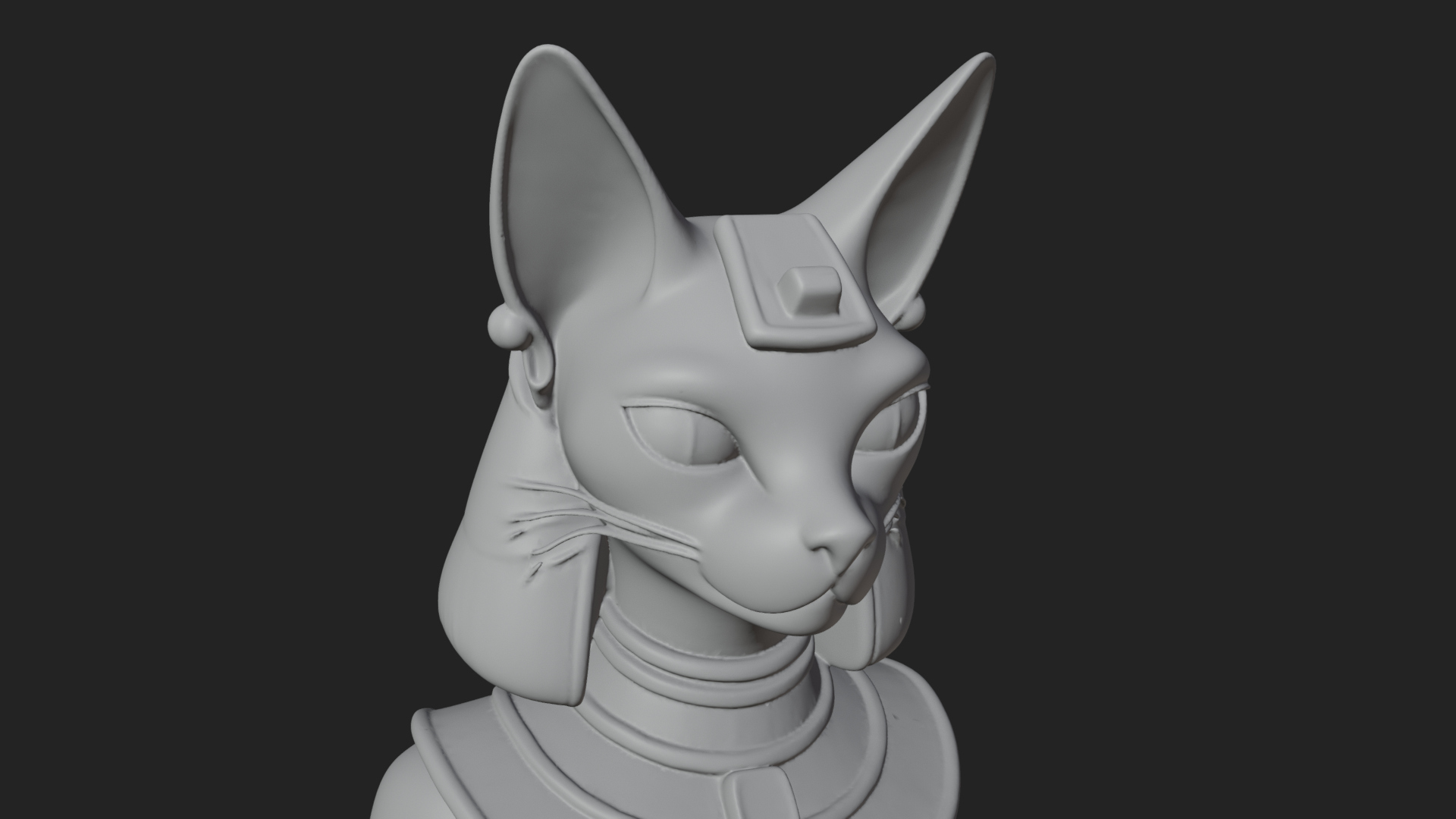 Bastet Cat Goddess Statue Design 4 3D Print Model 3D Model
