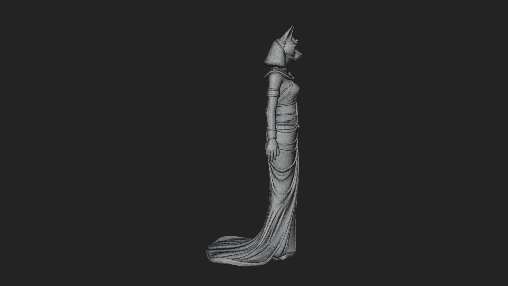 Bastet Cat Goddess Statue Design 4 3D Print Model 3D Model