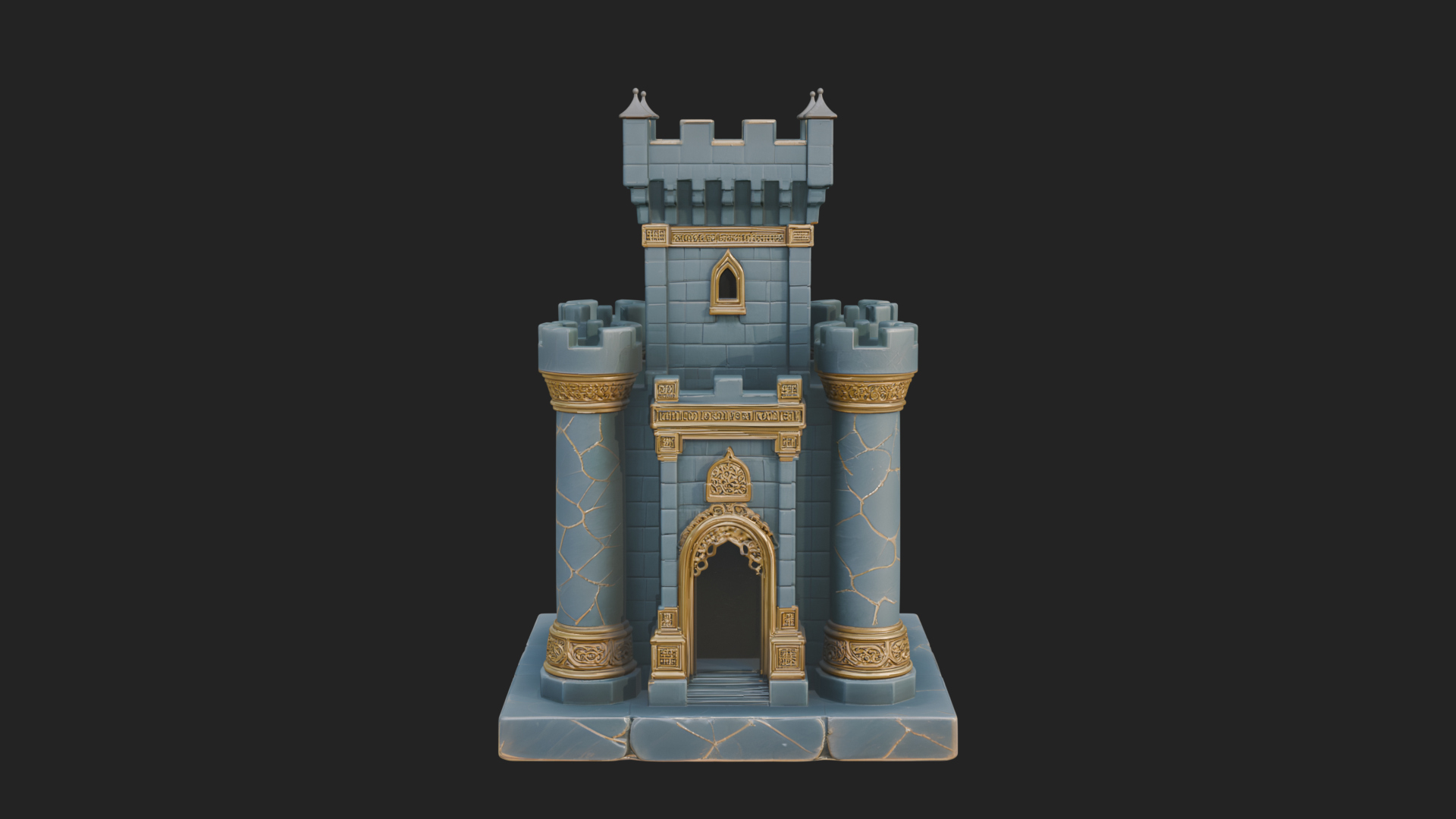 Battlement Castle Tower Design 1 3D Print Model 3D Model