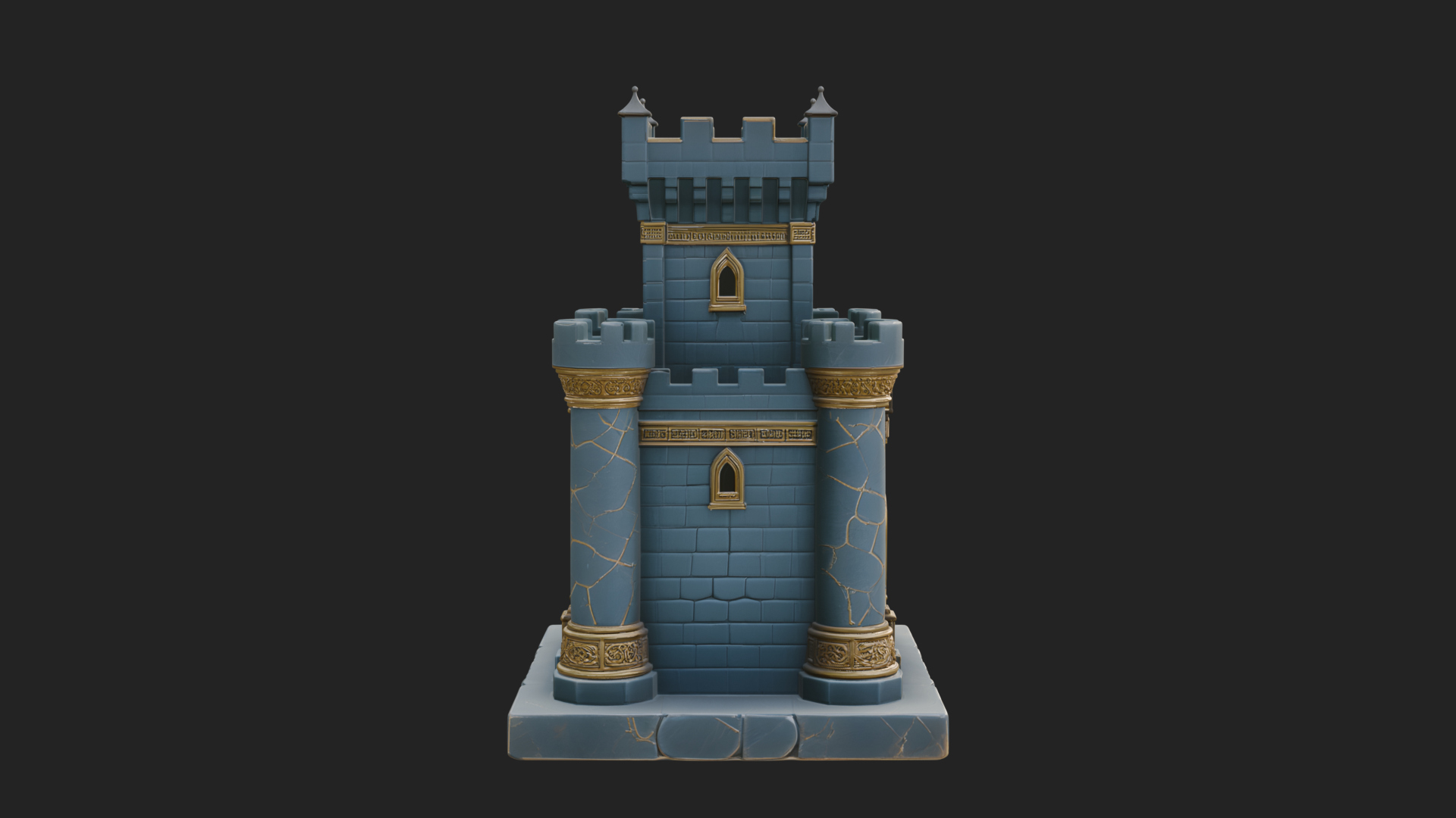 Battlement Castle Tower Design 1 3D Print Model 3D Model