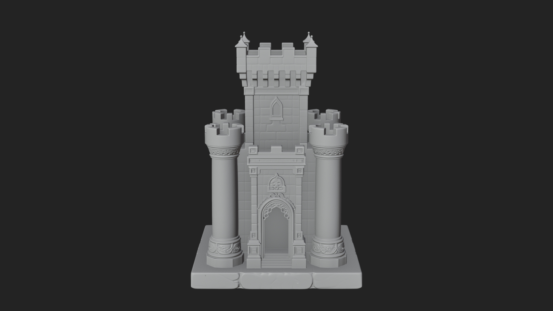 Battlement Castle Tower Design 1 3D Print Model 3D Model