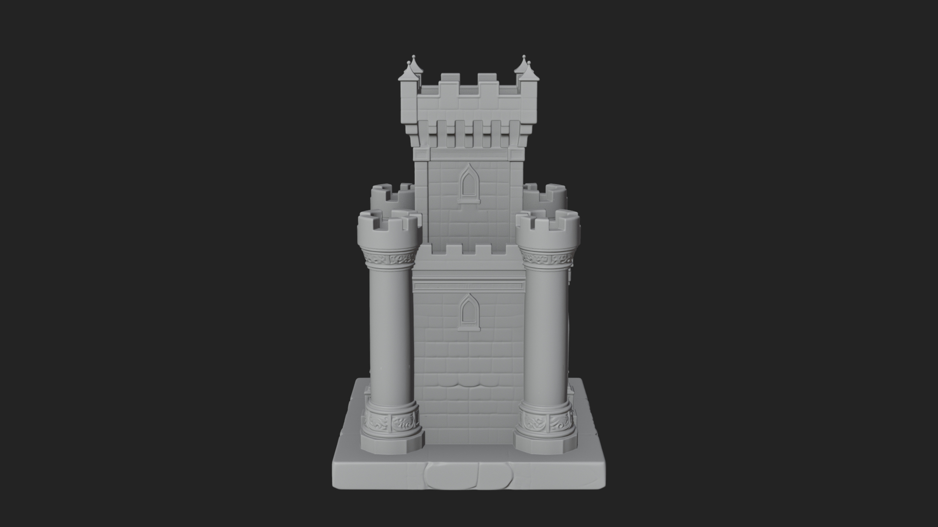 Battlement Castle Tower Design 1 3D Print Model 3D Model