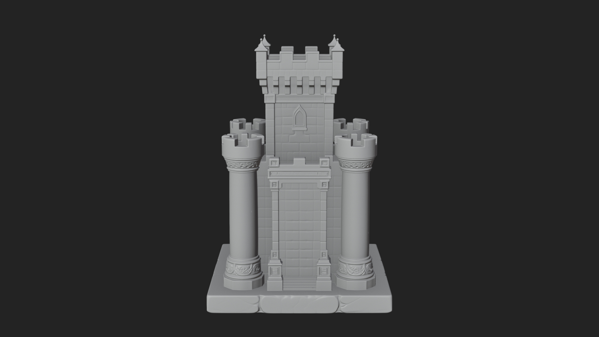 Battlement Castle Tower Design 1 3D Print Model 3D Model