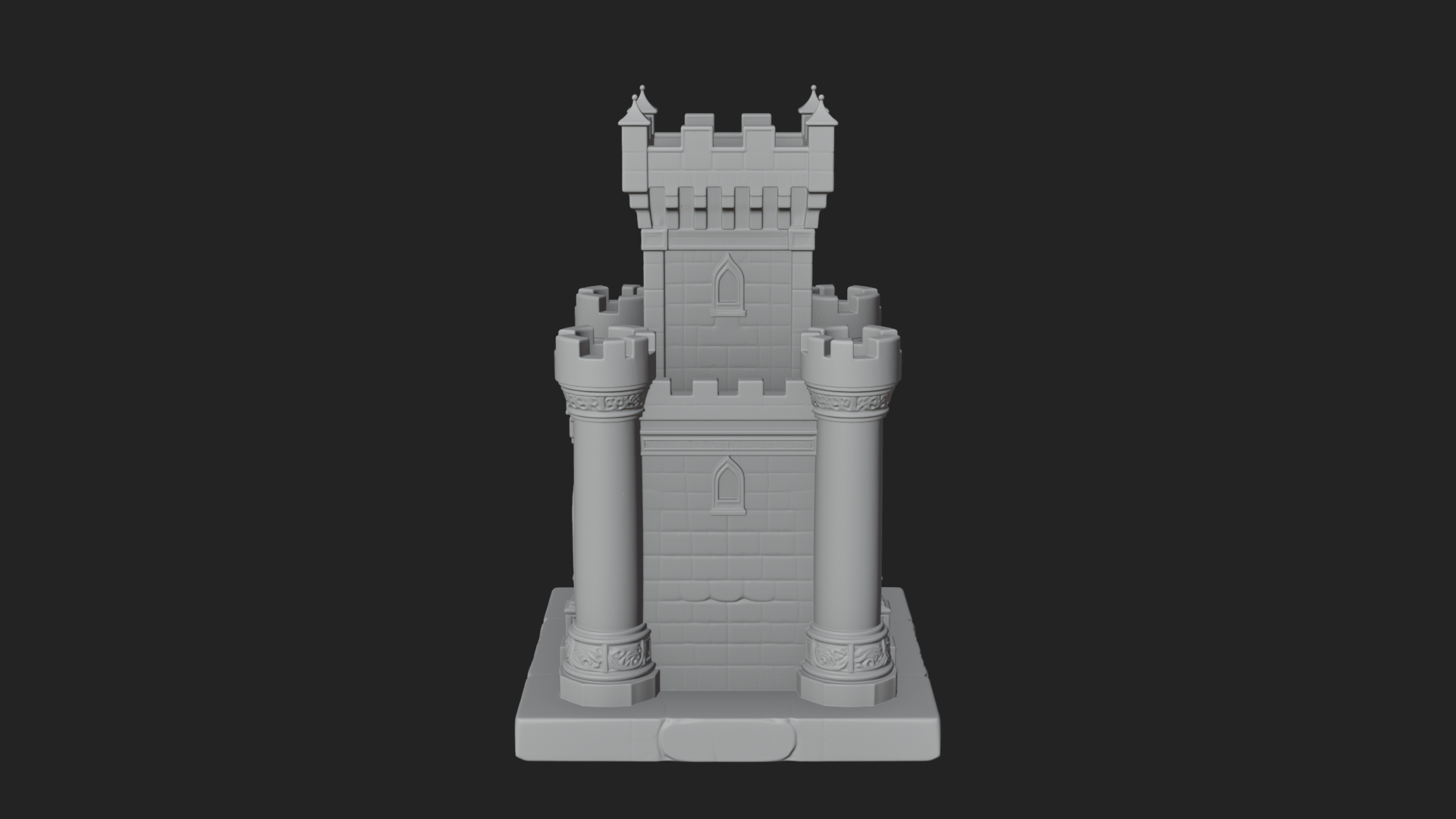 Battlement Castle Tower Design 1 3D Print Model 3D Model