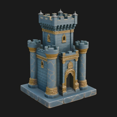 Battlement Castle Tower Design 1 3D Print Model