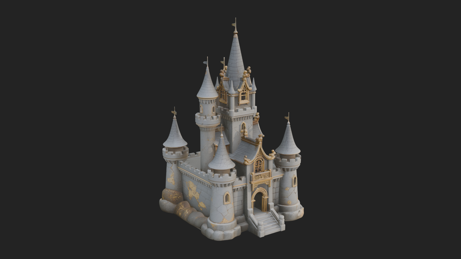 Battlement Castle Tower Design 10 3D Print Model 3D Model