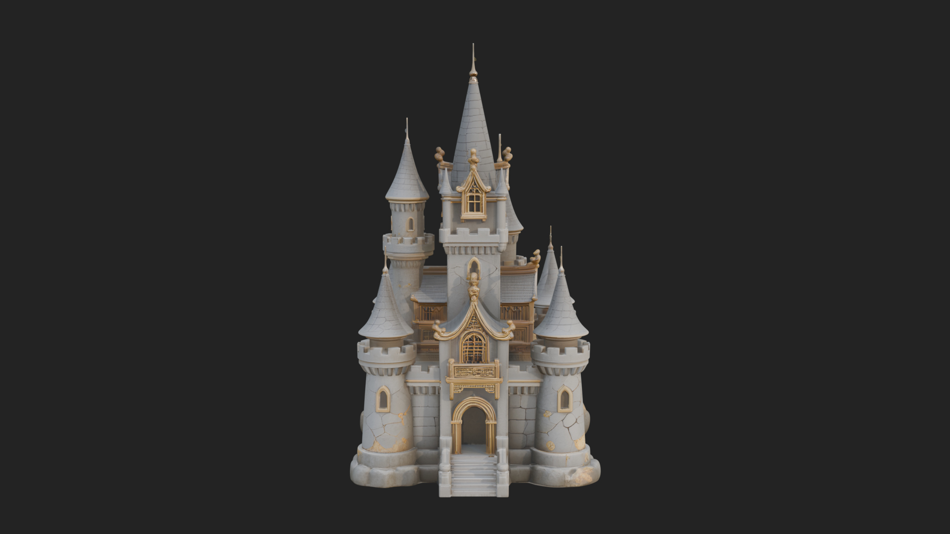 Battlement Castle Tower Design 10 3D Print Model 3D Model