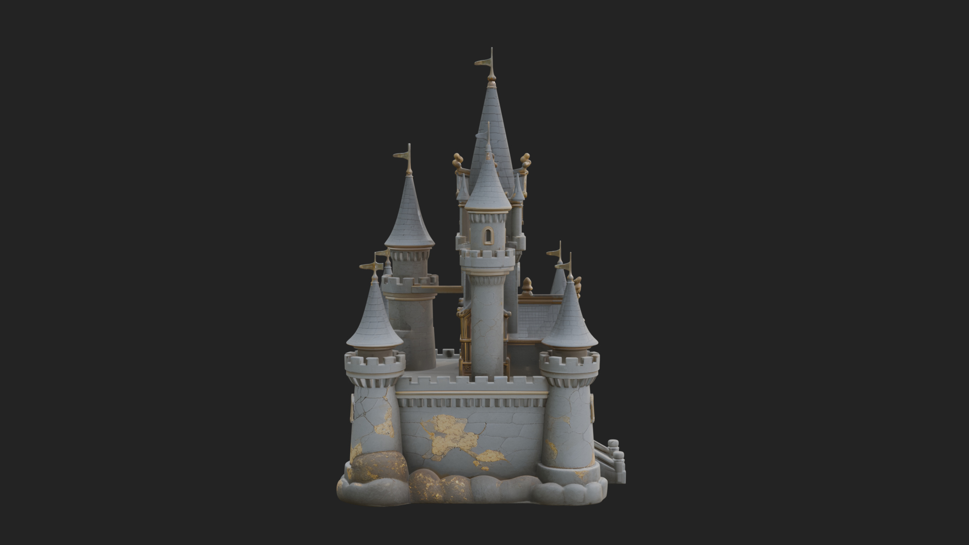 Battlement Castle Tower Design 10 3D Print Model 3D Model