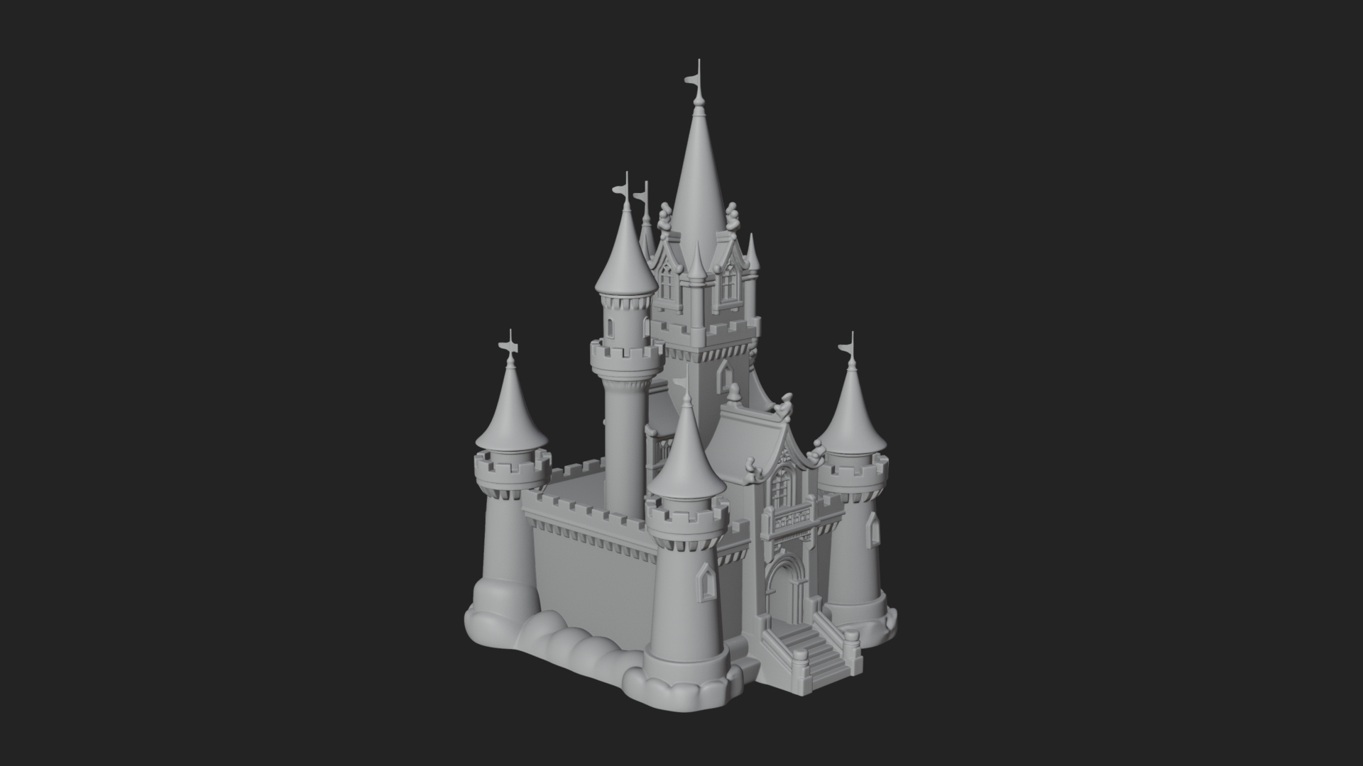 Battlement Castle Tower Design 10 3D Print Model 3D Model