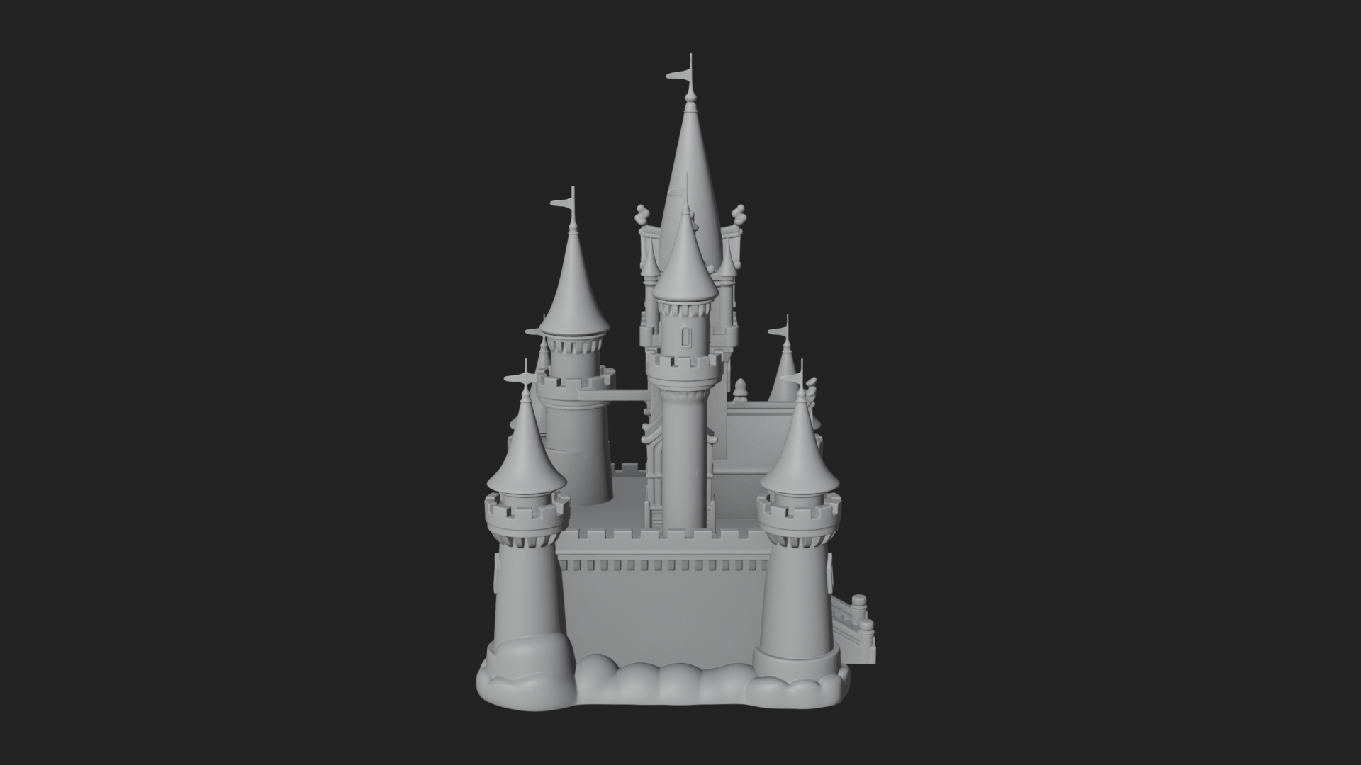 Battlement Castle Tower Design 10 3D Print Model 3D Model