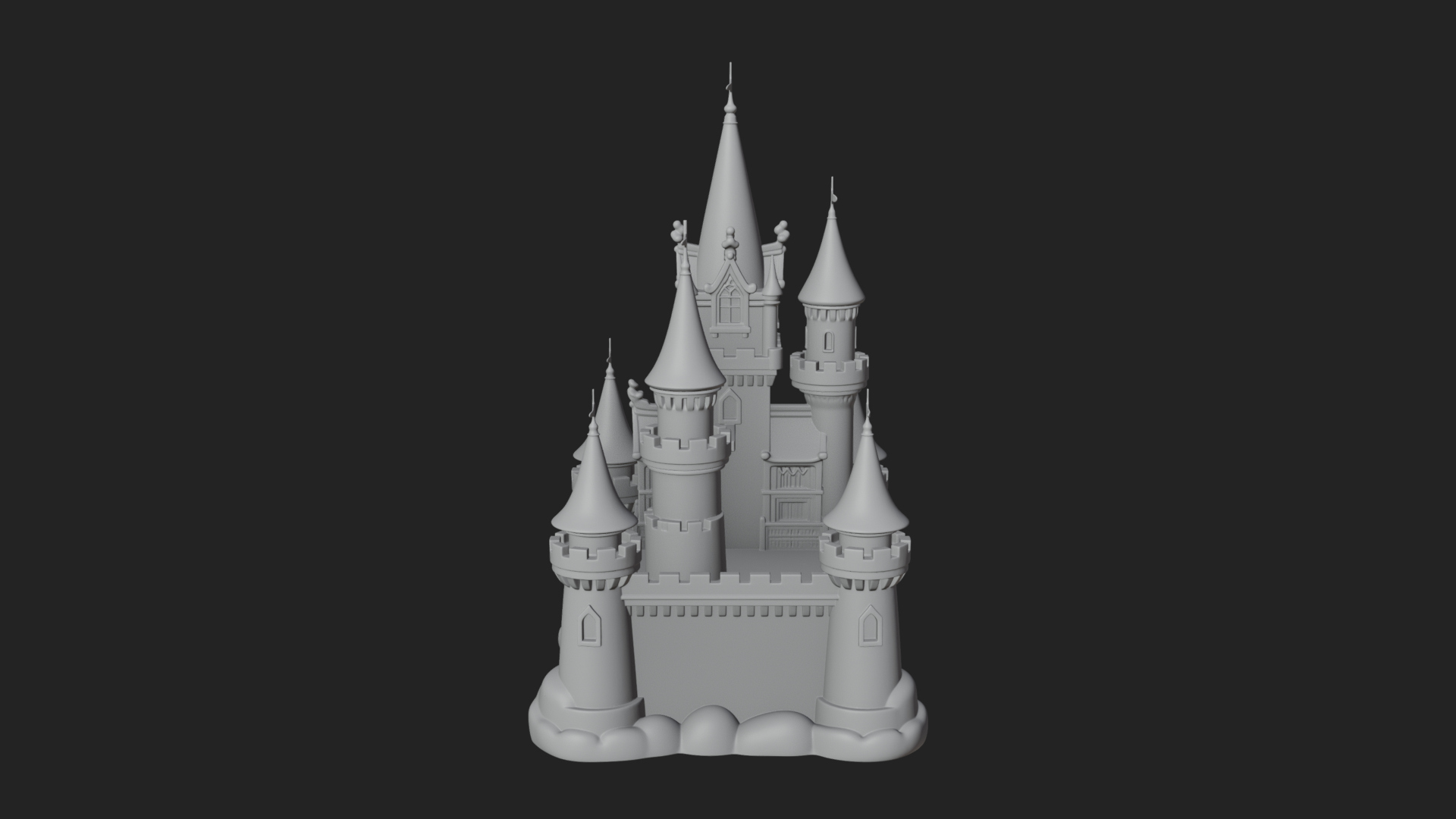 Battlement Castle Tower Design 10 3D Print Model 3D Model