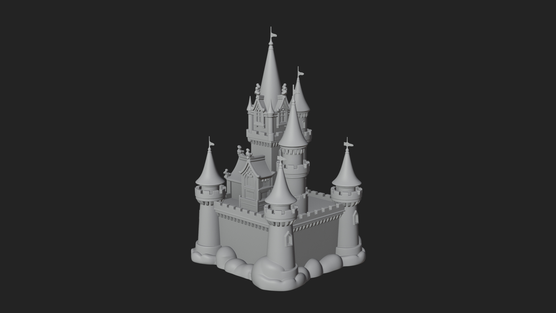 Battlement Castle Tower Design 10 3D Print Model 3D Model