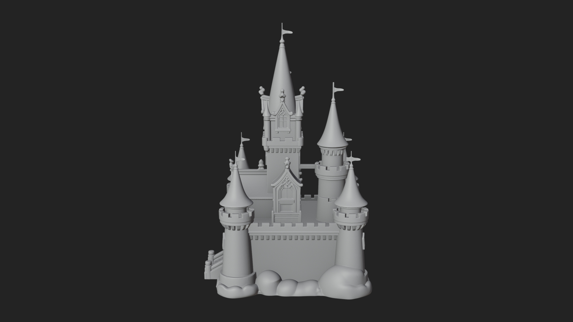 Battlement Castle Tower Design 10 3D Print Model 3D Model