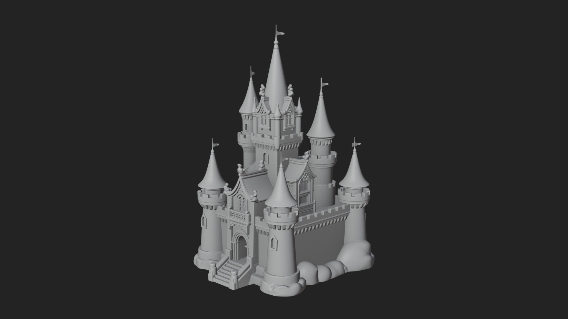 Battlement Castle Tower Design 10 3D Print Model 3D Model