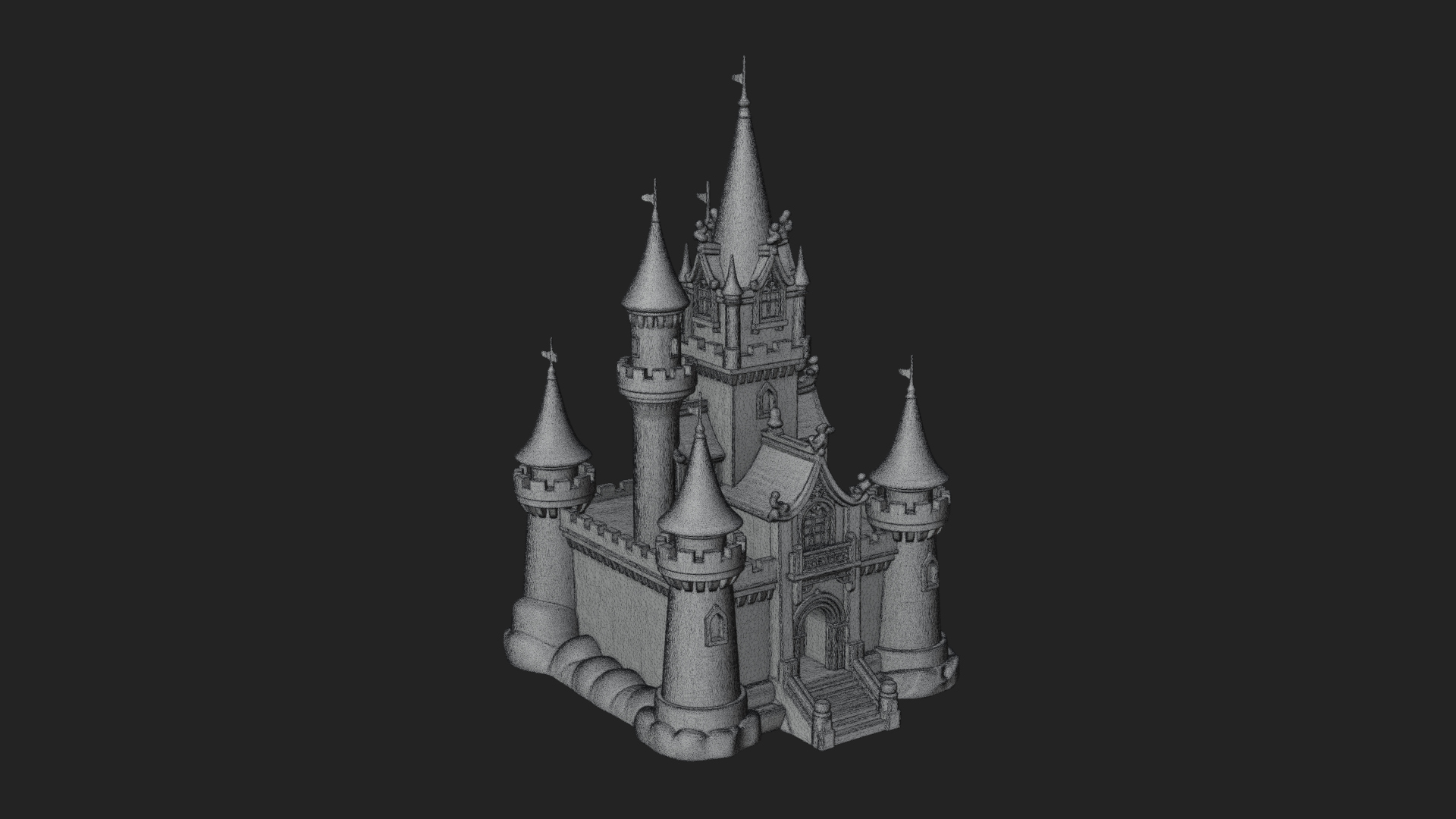 Battlement Castle Tower Design 10 3D Print Model 3D Model