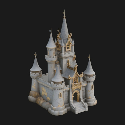 Battlement Castle Tower Design 10 3D Print Model