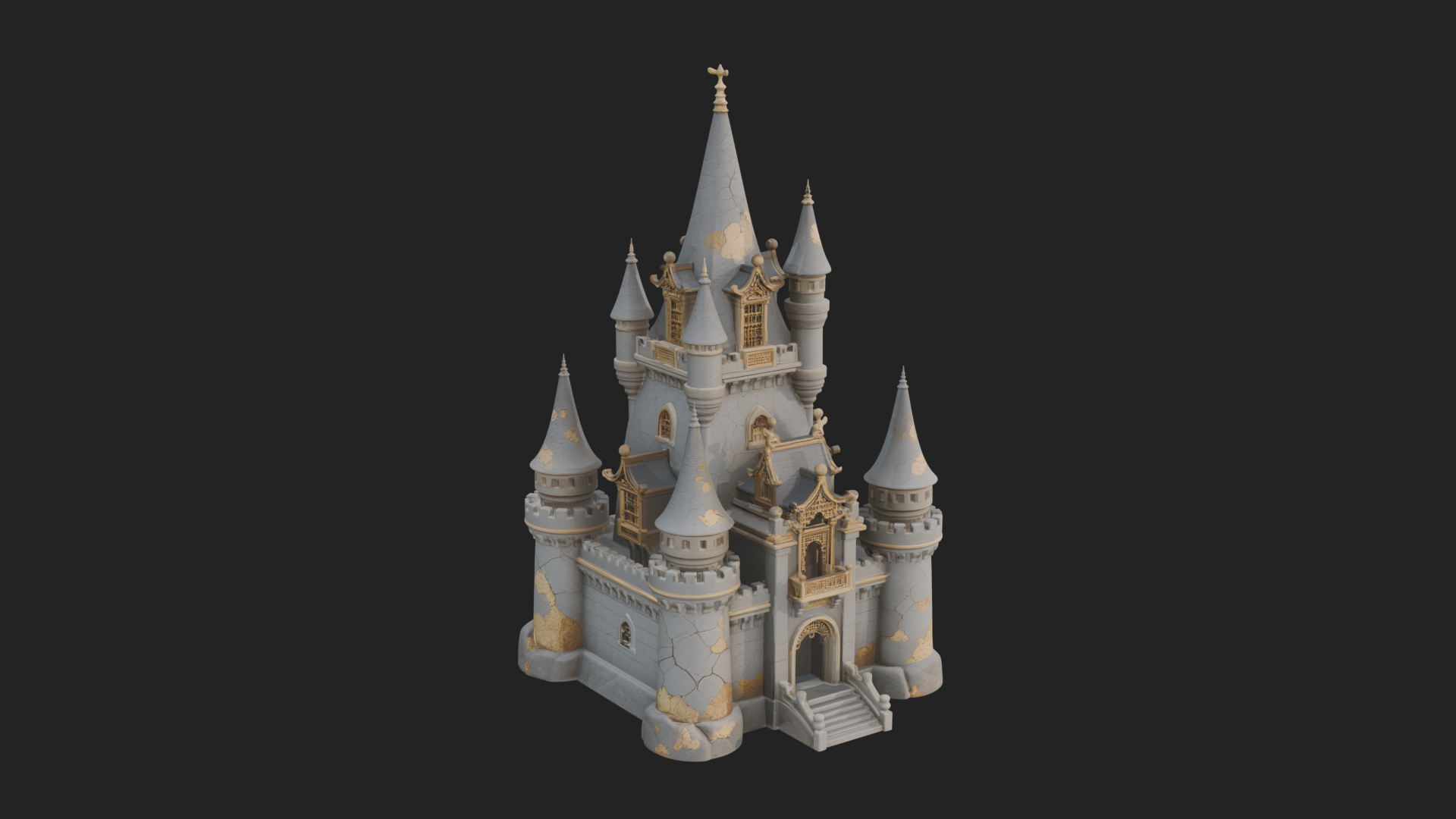 Battlement Castle Tower Design 11 3D Print Model 3D Model