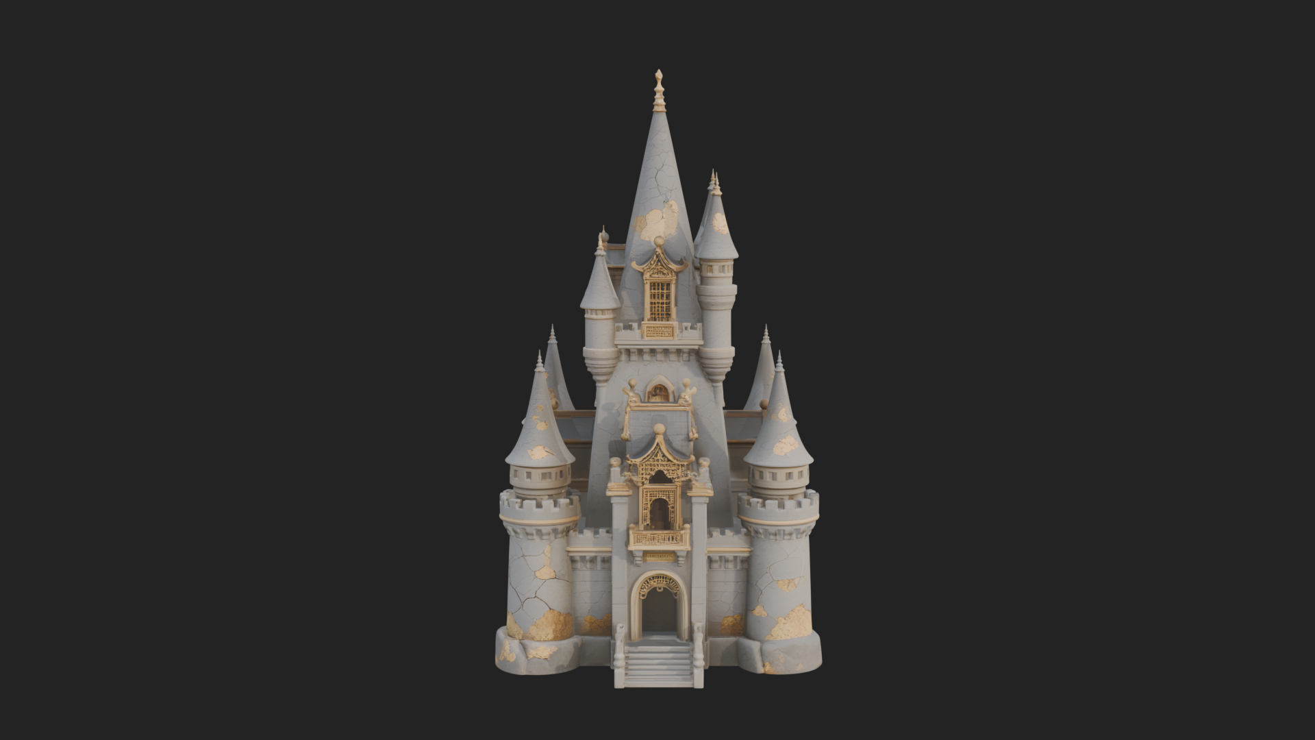 Battlement Castle Tower Design 11 3D Print Model 3D Model