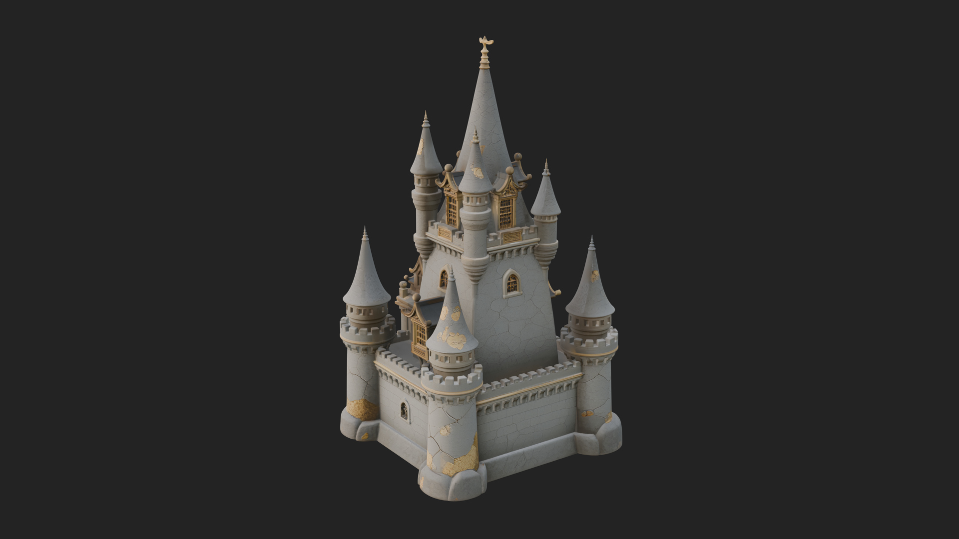 Battlement Castle Tower Design 11 3D Print Model 3D Model