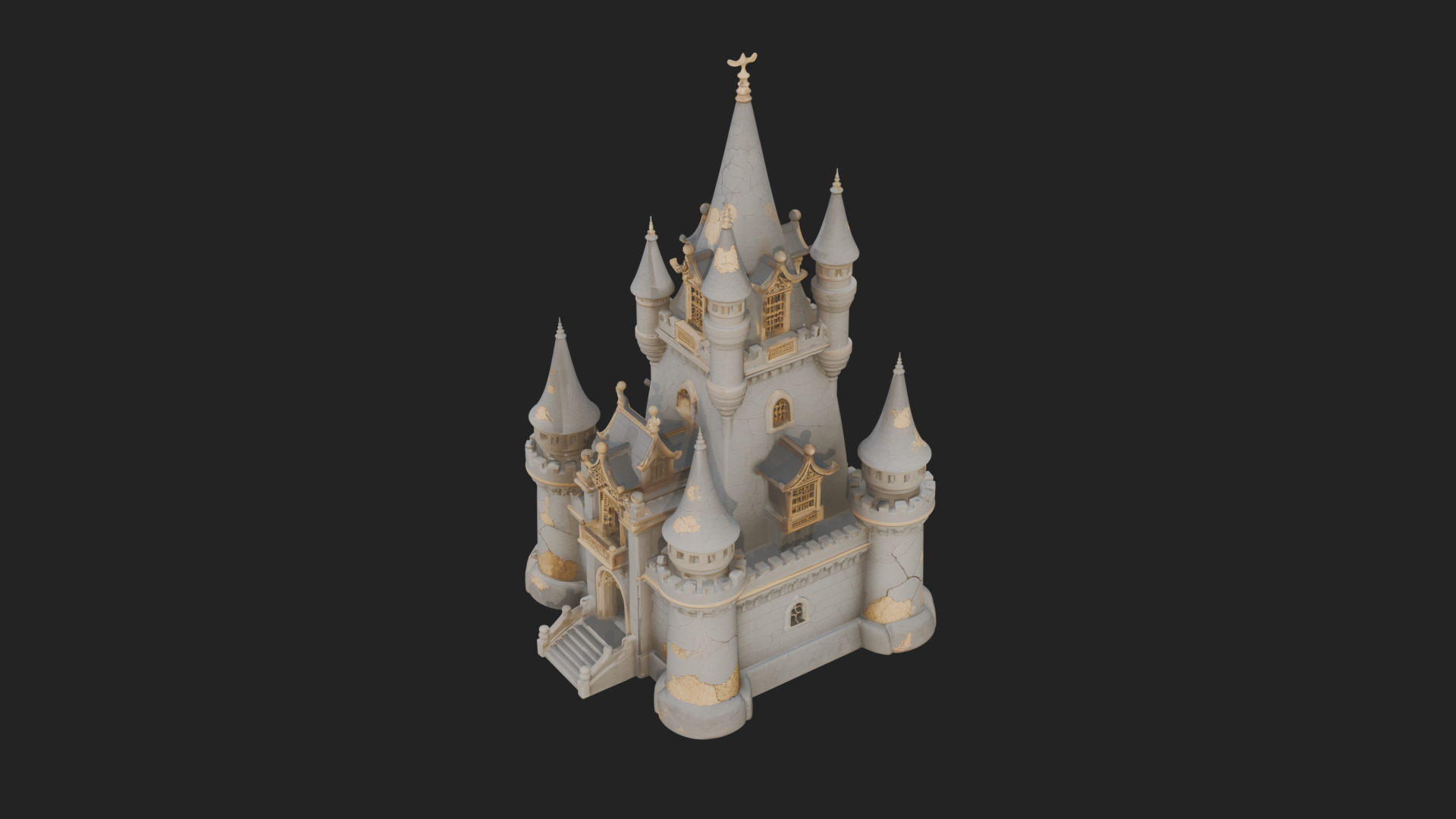Battlement Castle Tower Design 11 3D Print Model 3D Model