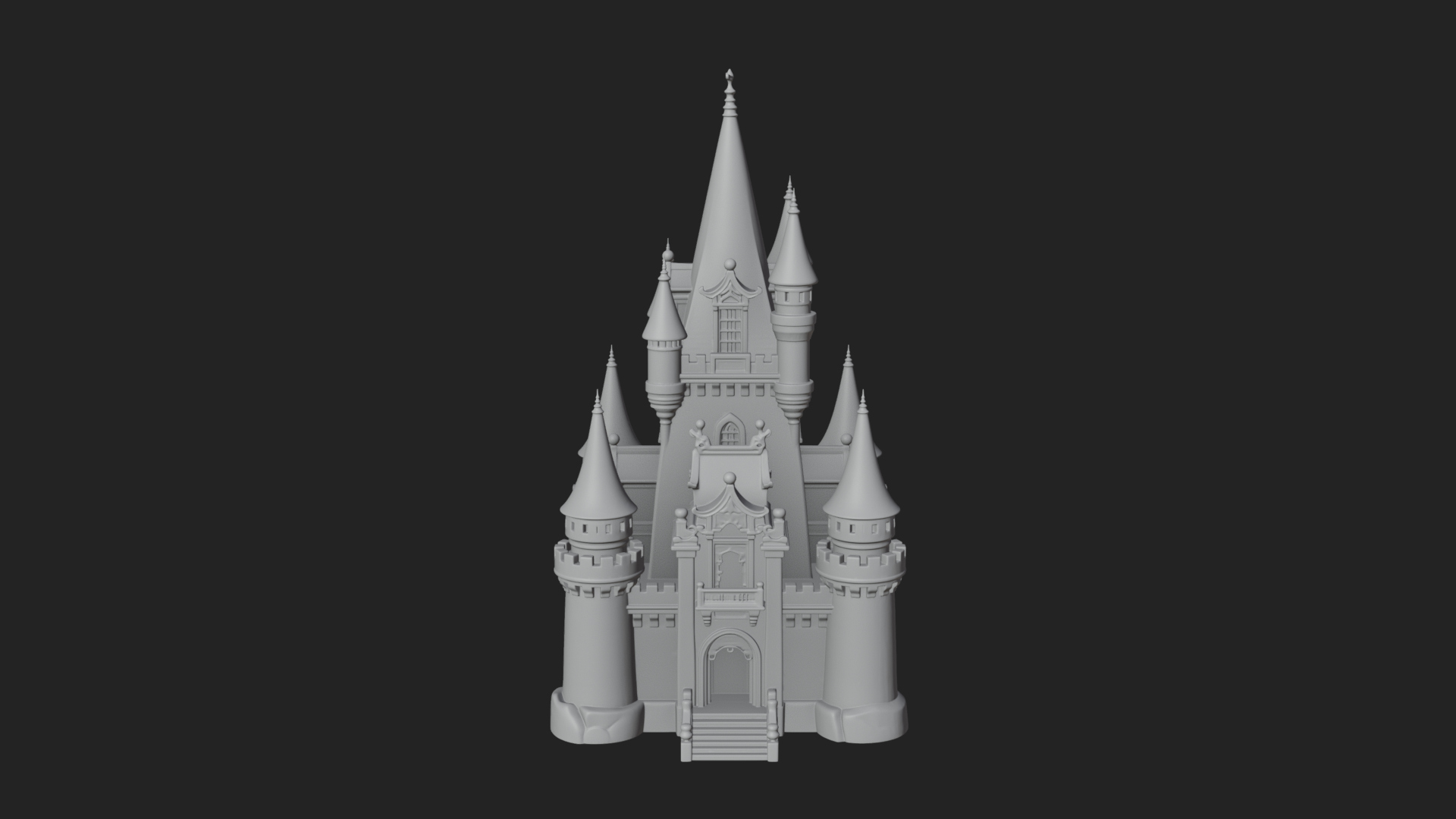 Battlement Castle Tower Design 11 3D Print Model 3D Model