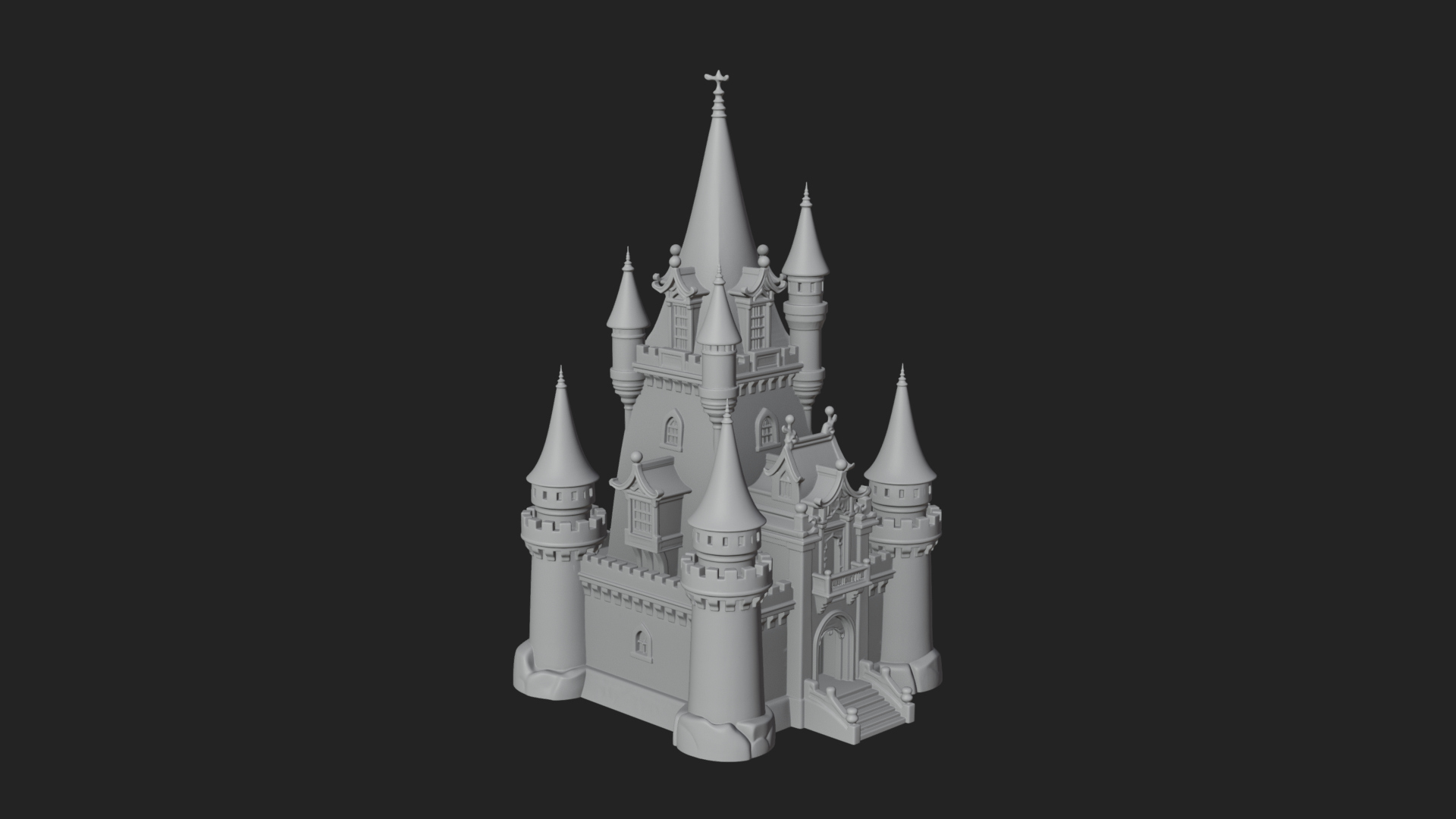 Battlement Castle Tower Design 11 3D Print Model 3D Model