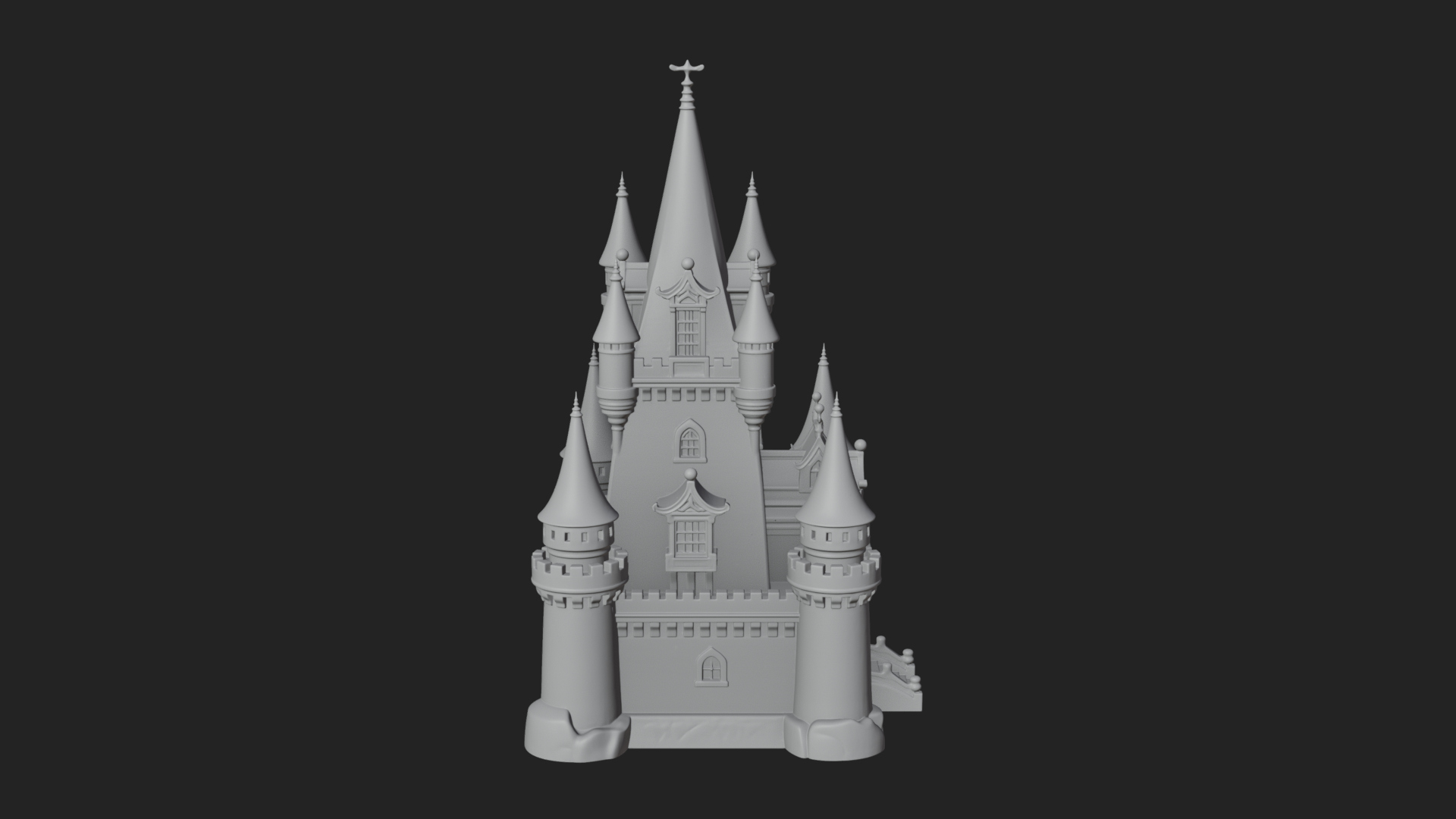 Battlement Castle Tower Design 11 3D Print Model 3D Model