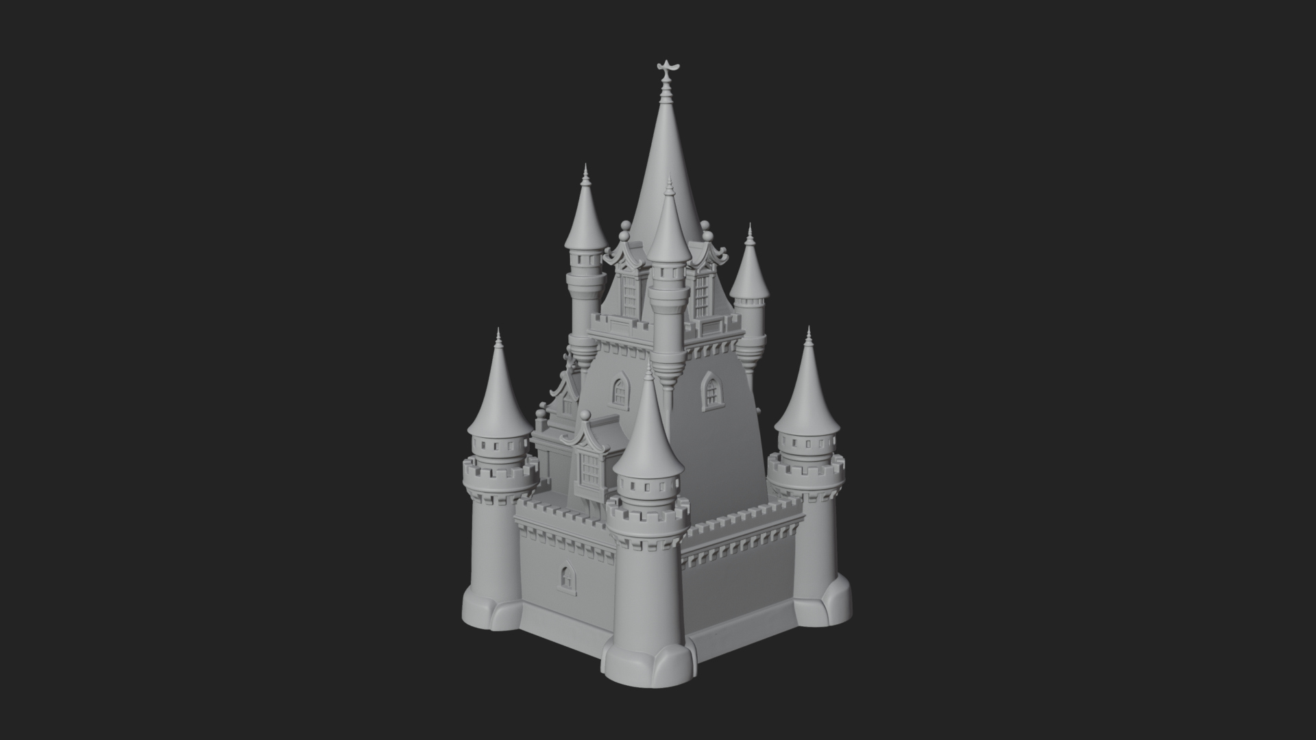 Battlement Castle Tower Design 11 3D Print Model 3D Model