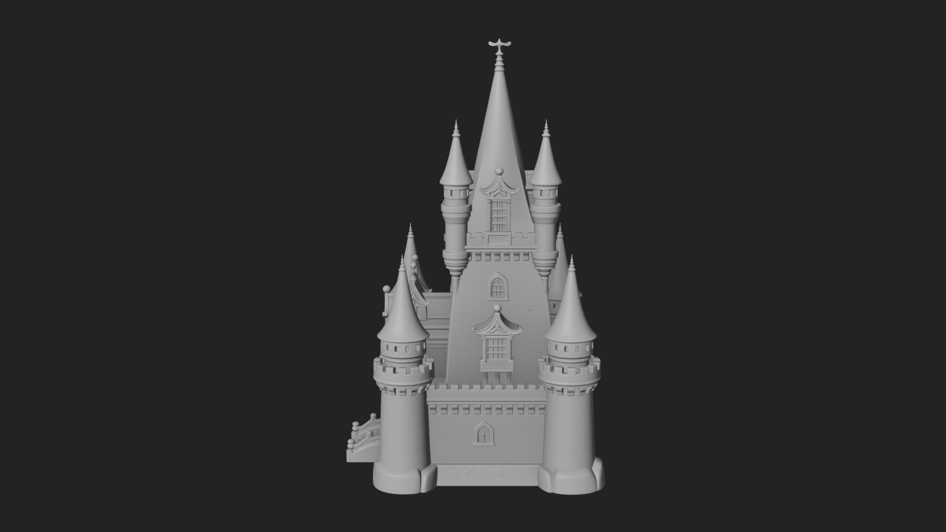 Battlement Castle Tower Design 11 3D Print Model 3D Model