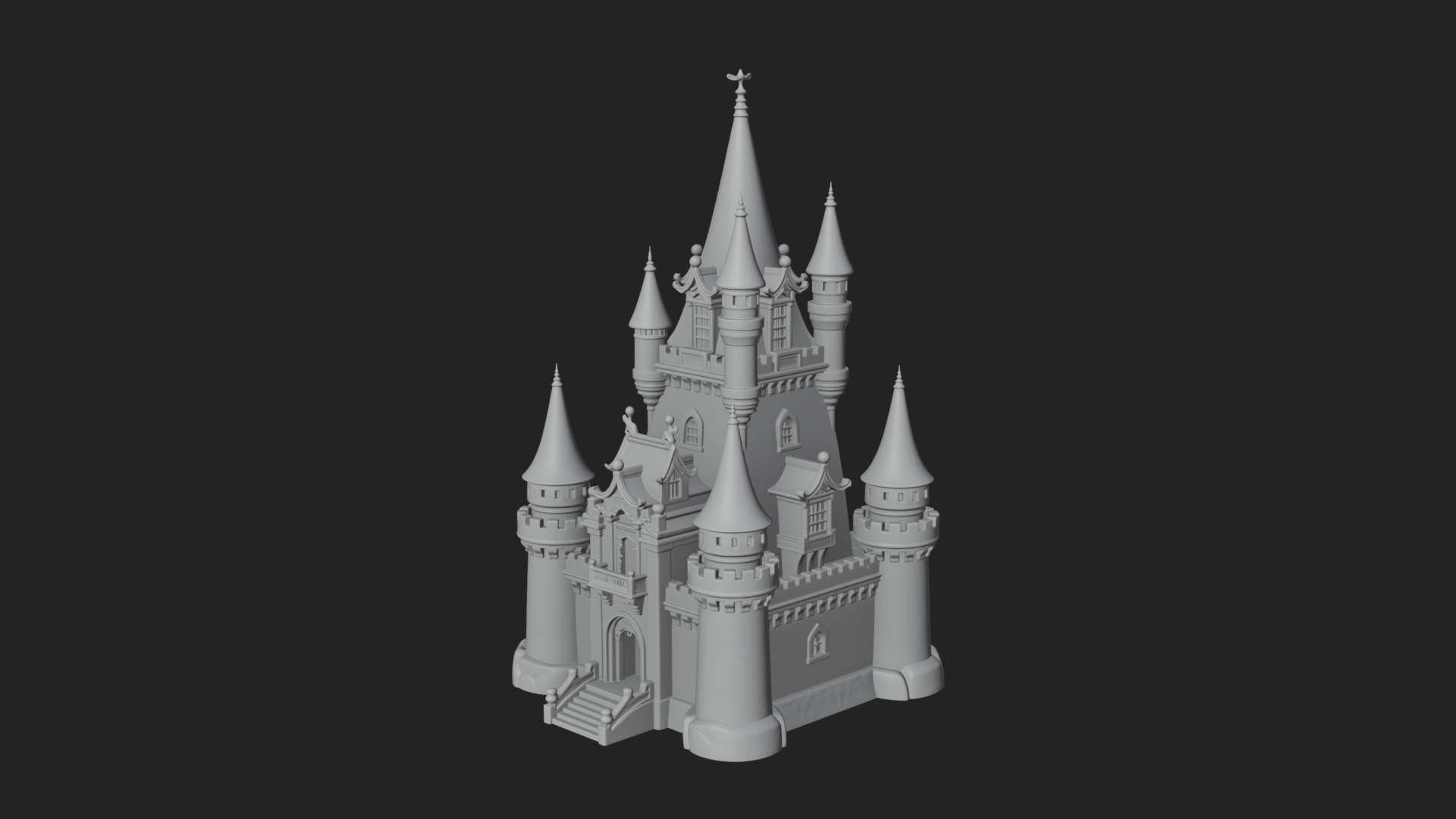 Battlement Castle Tower Design 11 3D Print Model 3D Model