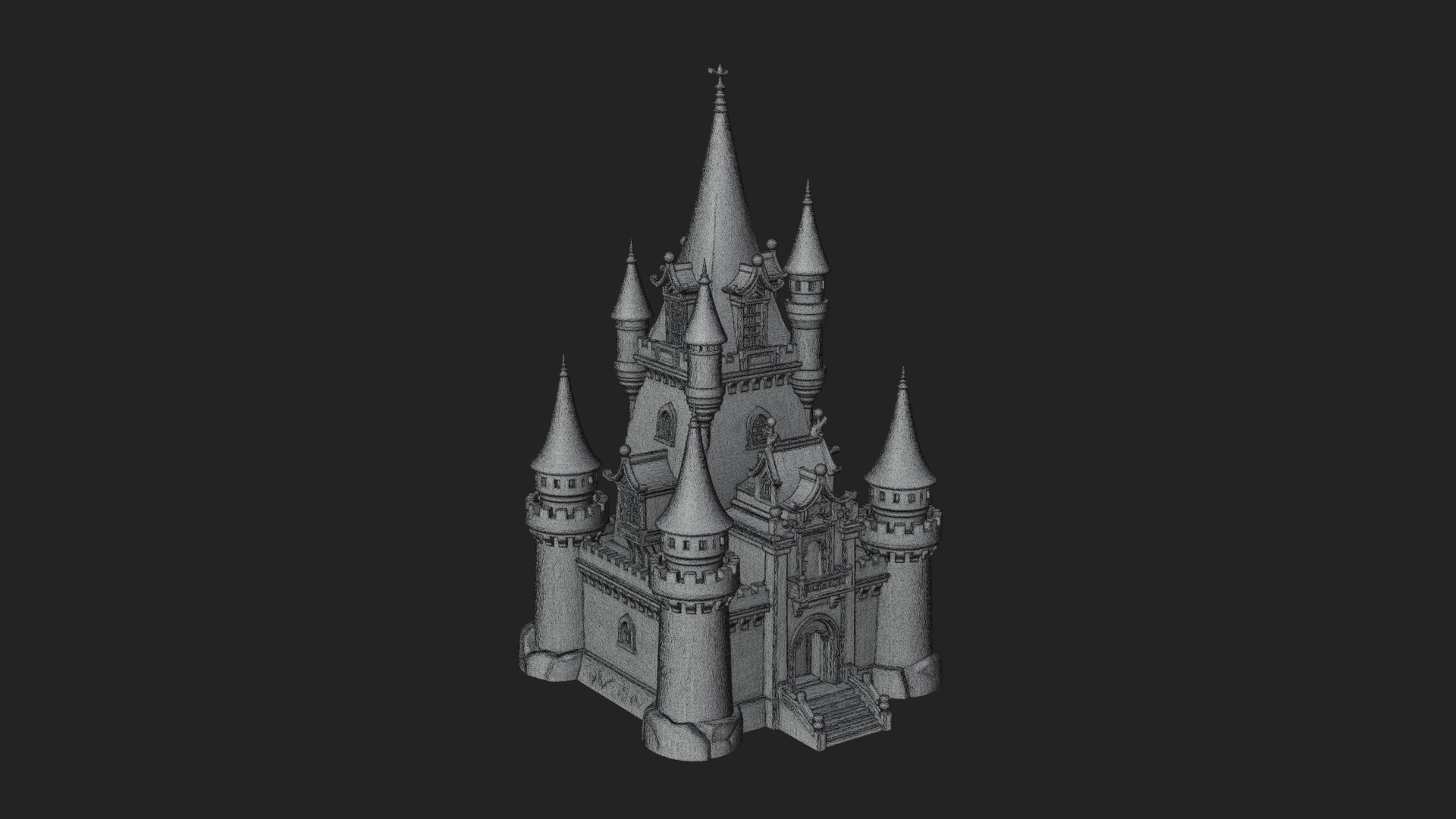 Battlement Castle Tower Design 11 3D Print Model 3D Model