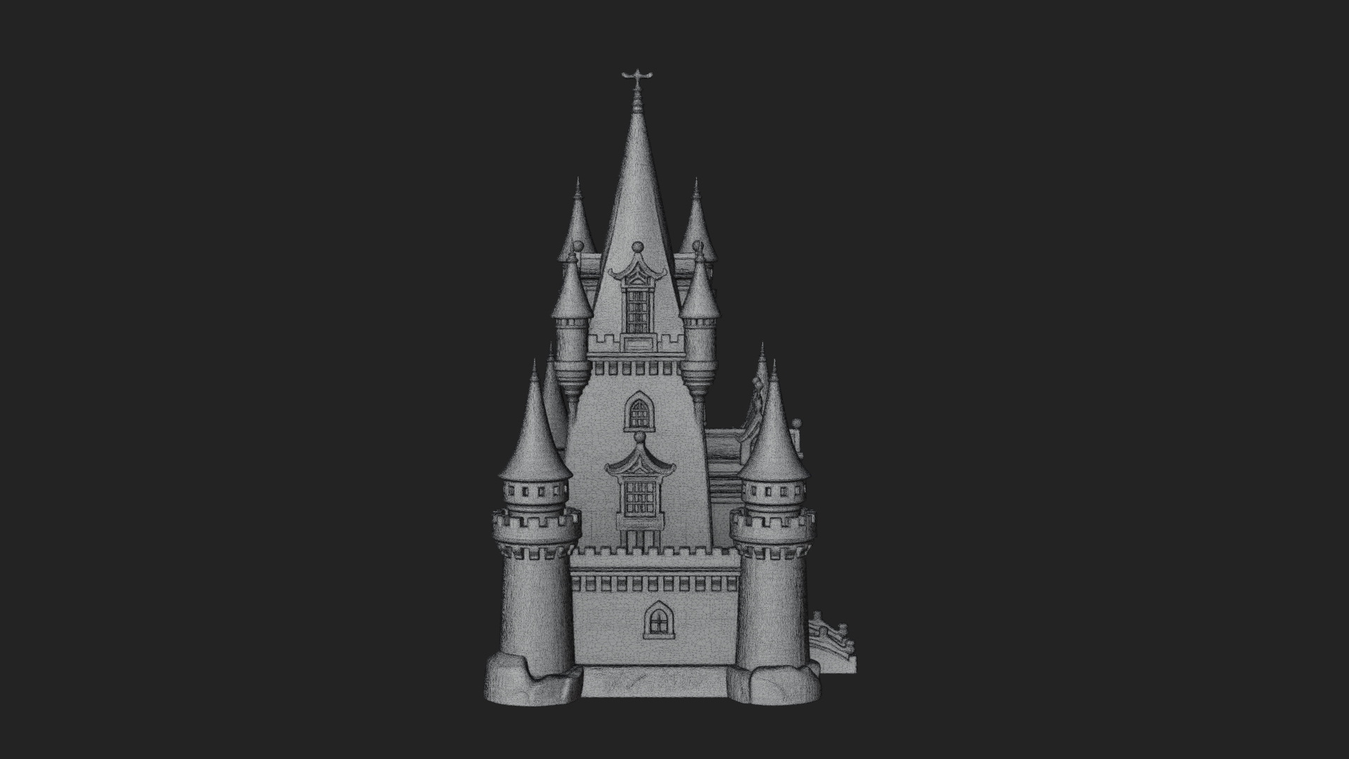 Battlement Castle Tower Design 11 3D Print Model 3D Model