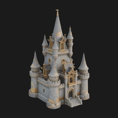 Battlement Castle Tower Design 11 3D Print Model