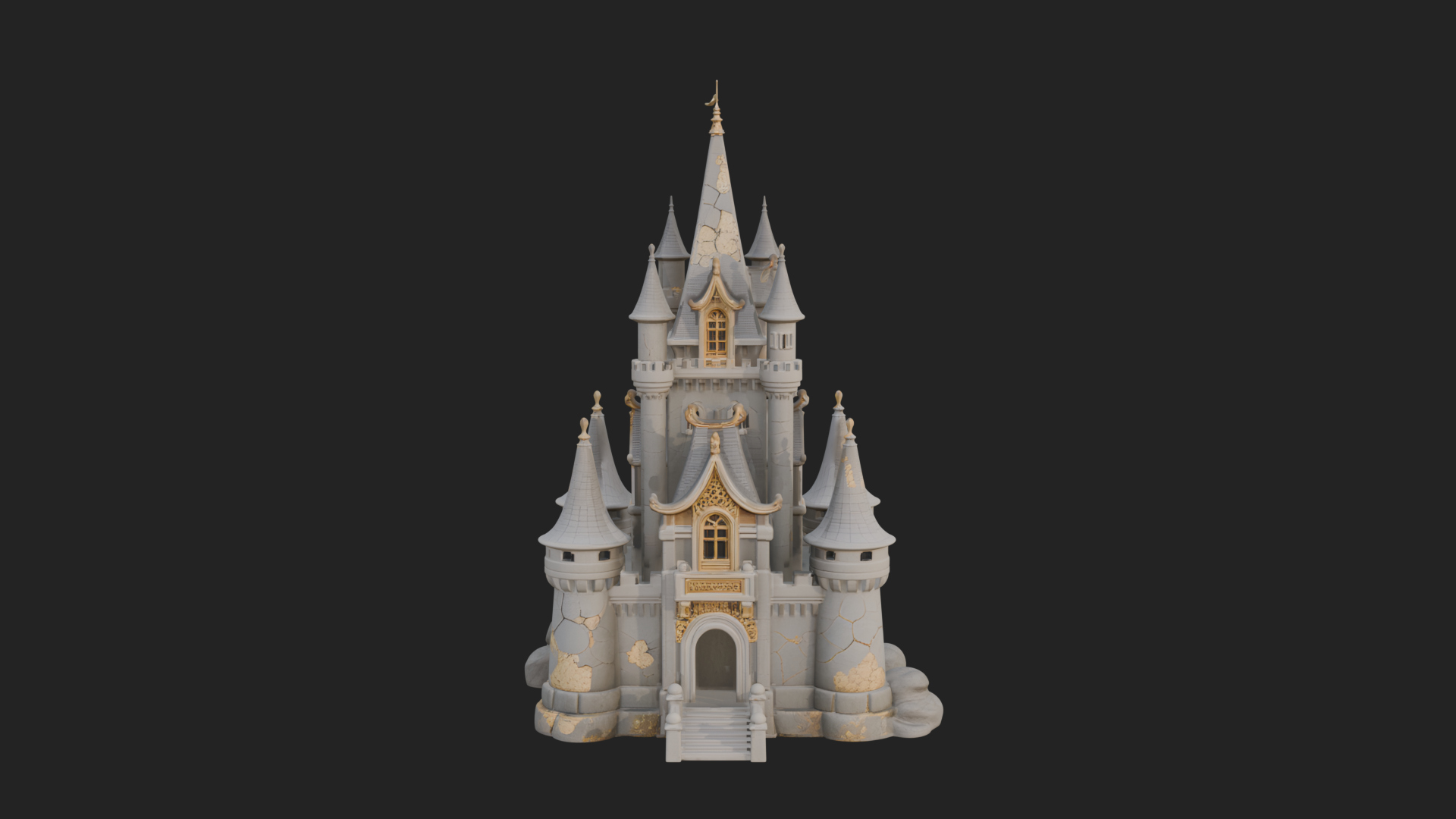 Battlement Castle Tower Design 12 3D Print Model 3D Model
