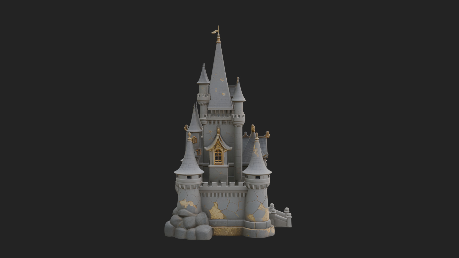 Battlement Castle Tower Design 12 3D Print Model 3D Model